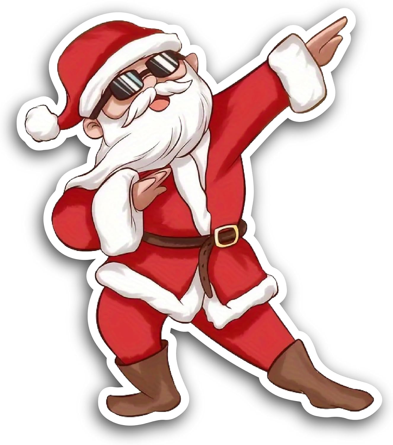 2 (Pieces) 3" and 5" Dancing Santa Sticker, Waterproof Vinyl Decals for Many Purpose Like Cars, Trucks, Laptops, Phones, Windows and More