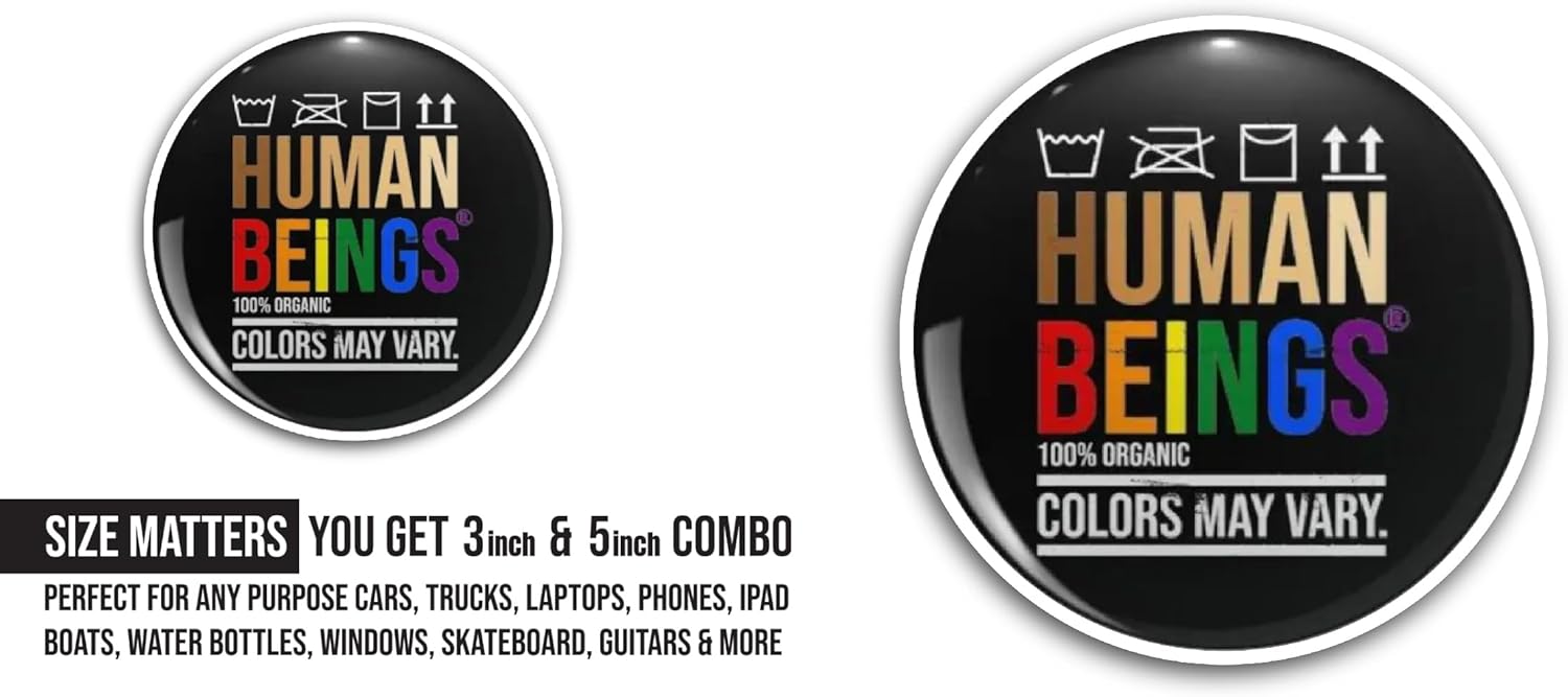 2 (Pieces) 3" and 5" Human Beings Sticker, Waterproof Vinyl Decals for Many Purpose Like Cars, Trucks, Laptops, Phones, Windows and More