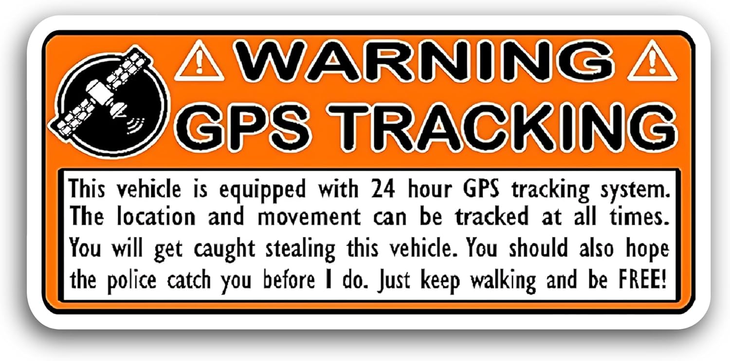 2 (Pieces) 3" and 5" GPS Tracking Sticker, Waterproof Vinyl Decals for Many Purpose Like Cars, Trucks, Laptops, Phones, Windows and More