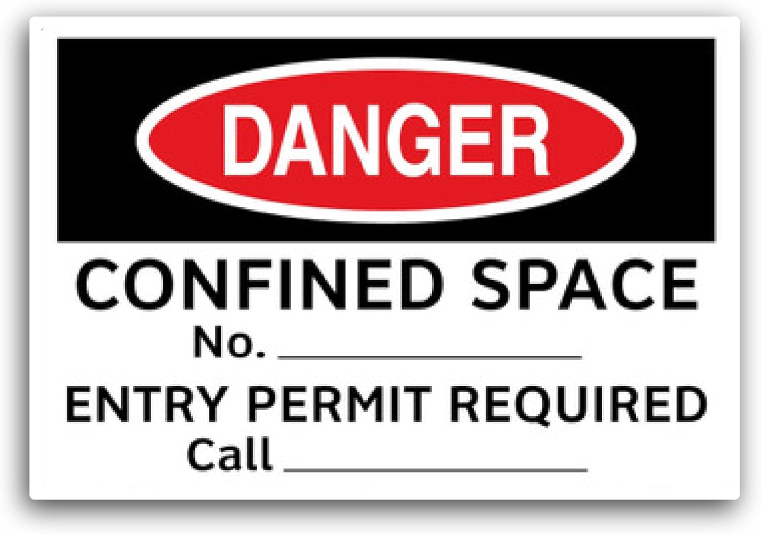 2 (Pieces) 3" and 5" C0nfined Space Sign Waterproof Vinyl Decals for Many Purpose Like Cars, Trucks, Laptops, Phones, Windows and More