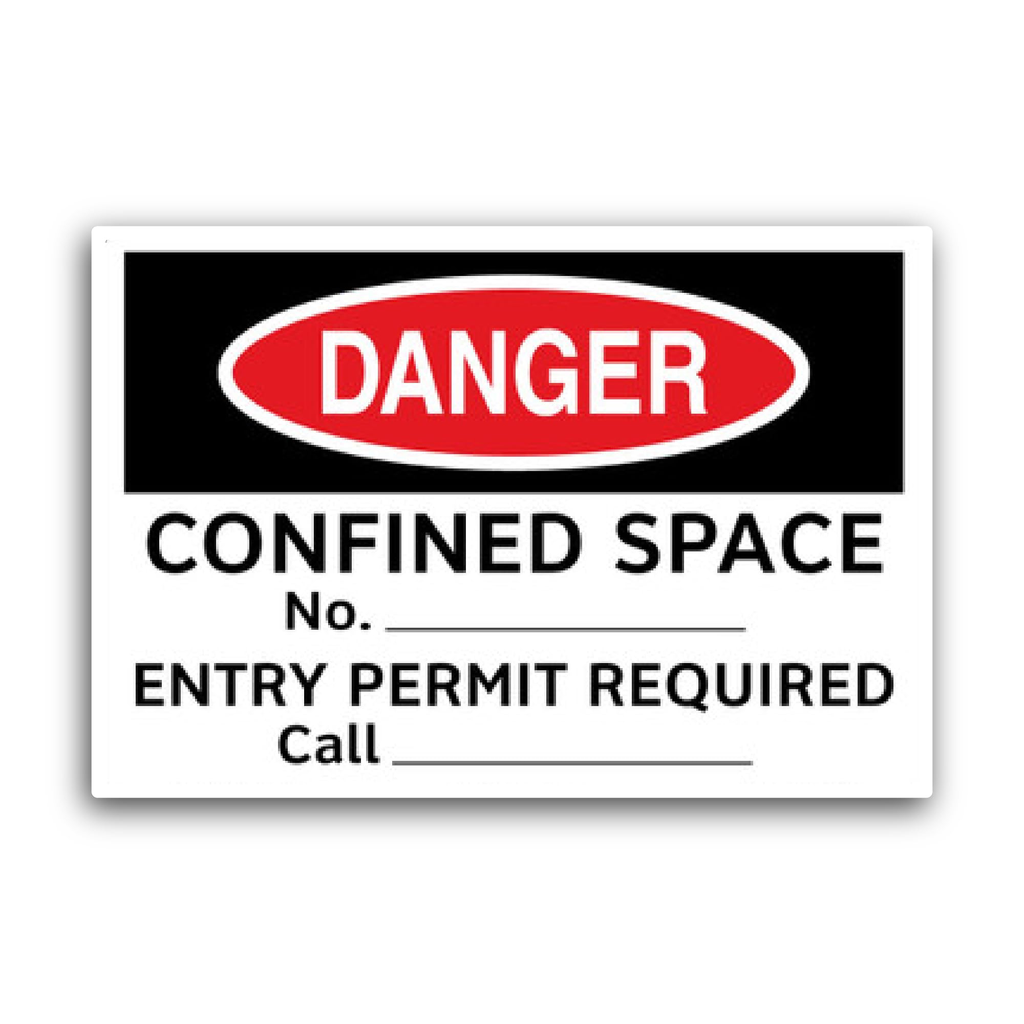 2 (Pieces) 3" and 5" C0nfined Space Sign Waterproof Vinyl Decals for Many Purpose Like Cars, Trucks,