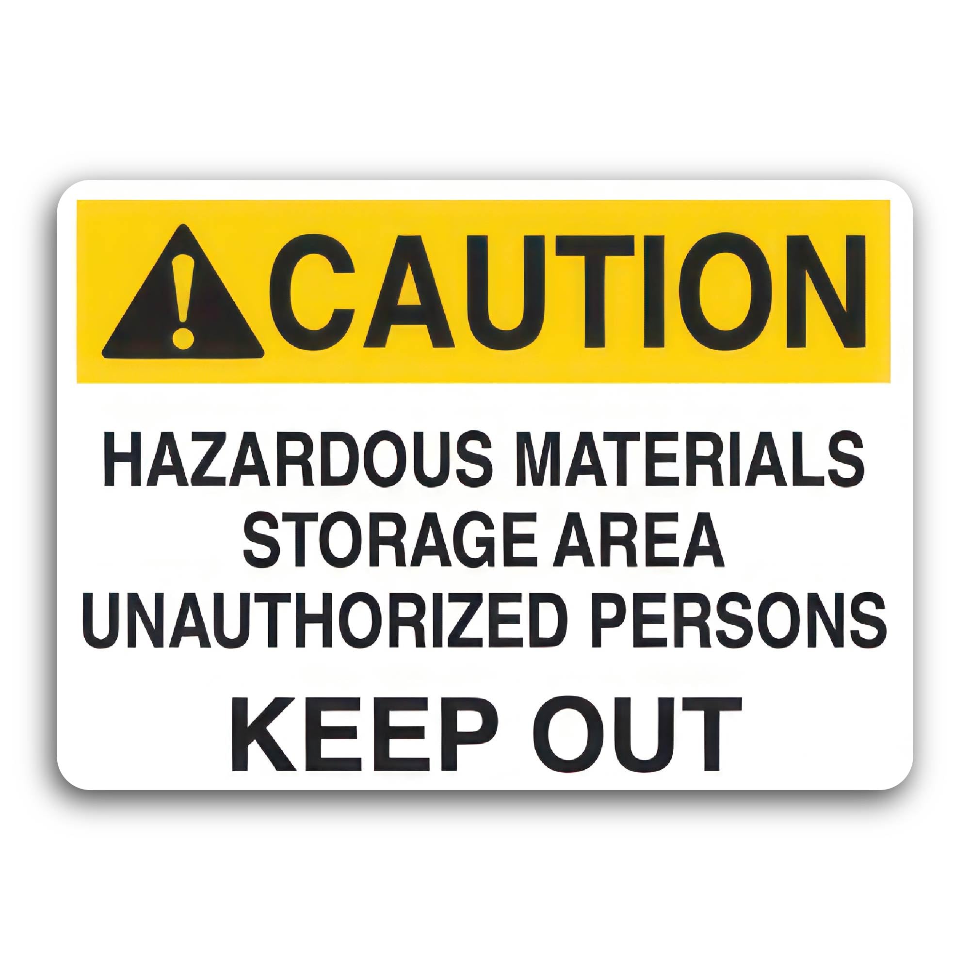 2 (Pieces) 3" and 5" Caution Hazardous Materials Sticker, Waterproof Vinyl Decals for Many Purpose L