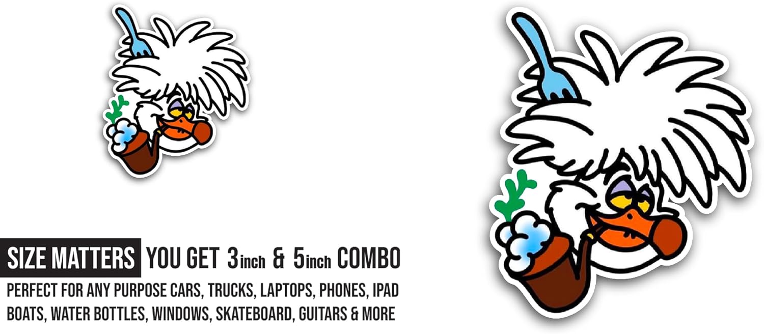2 (Pieces) 3" and 5" Cartoon R00ster Sticker, Waterproof Vinyl Decals for Many Purpose Like Cars, Trucks, Laptops, Phones, Windows and More