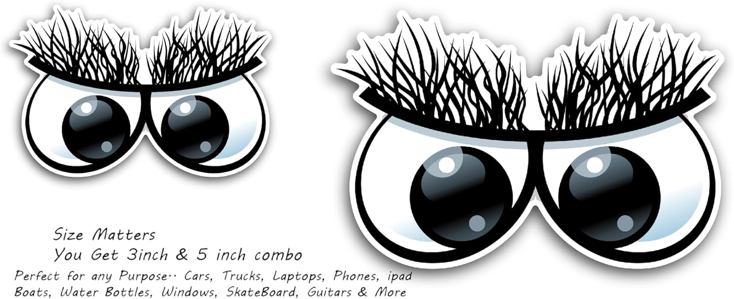 2 (Pieces) 3"" and 5"" iPhone Eye Decal Sticker, Waterproof Vinyl Decals for Many Purpose Like Cars, Trucks, Laptops, Phones, Windows and More, FBA-08
