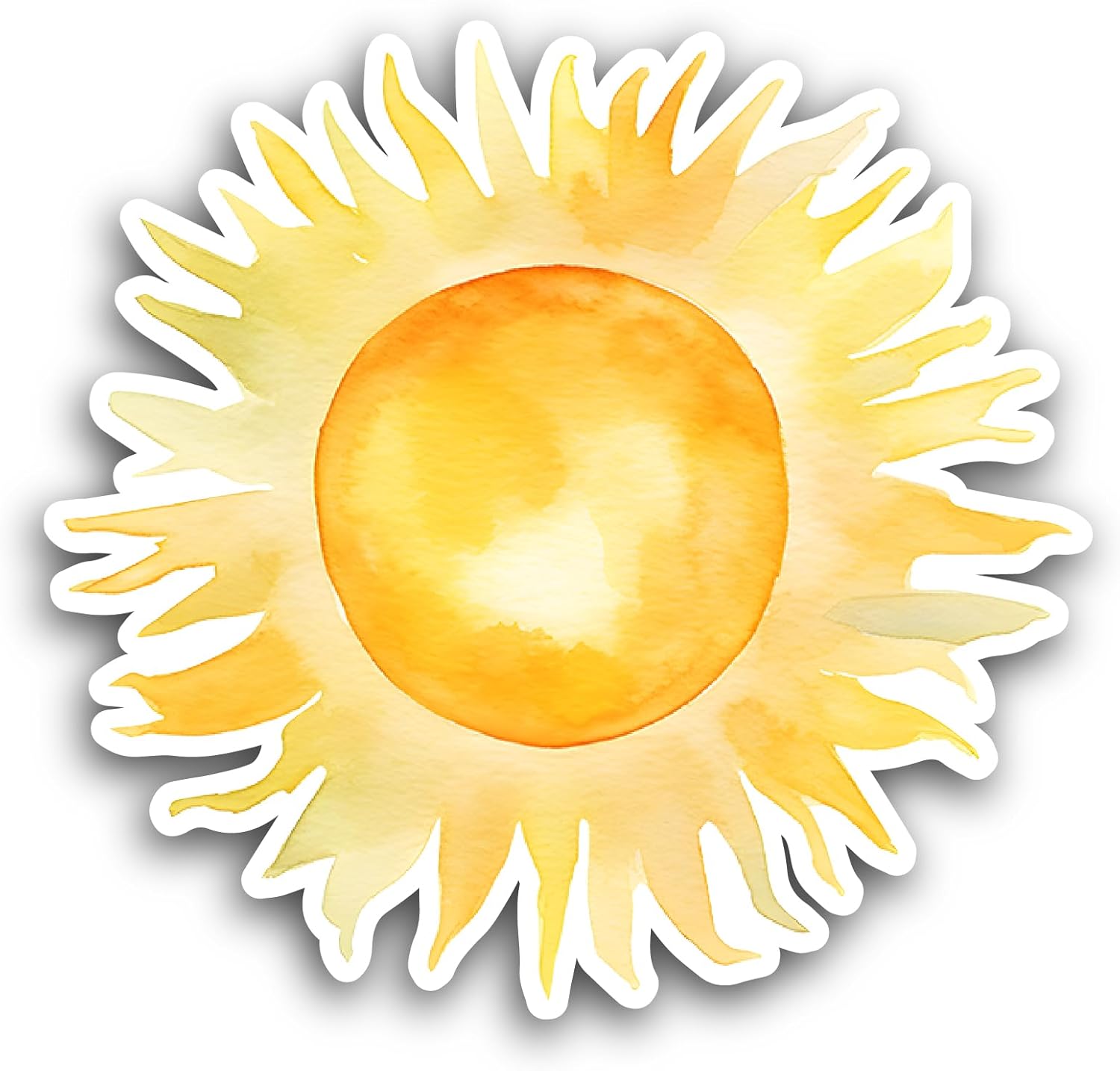 2 (Pieces) 3" and 5" Shining Sun Sticker, Waterproof Vinyl Decals for Many Purpose Like Cars, Trucks, Laptops, Phones, Windows and More