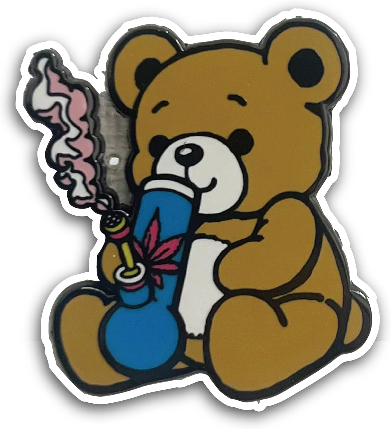 2 (Pieces) 3" and 5" Bear Smoking Sticker, Waterproof Vinyl Decals for Many Purpose Like Cars, Trucks, Laptops, Phones, Windows and More