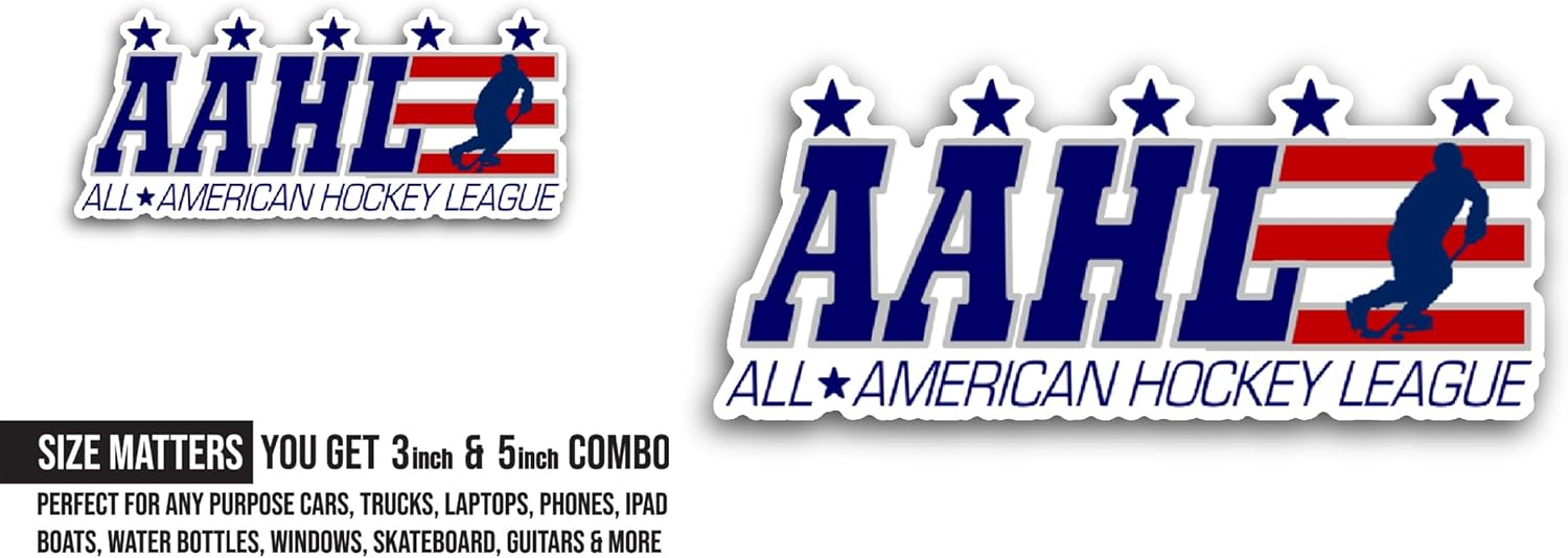2 (Pieces) 3" and 5" AAHL H0ckey Sticker, Waterproof Vinyl Decals for Many Purpose Like Cars, Trucks, Laptops, Phones, Windows and More