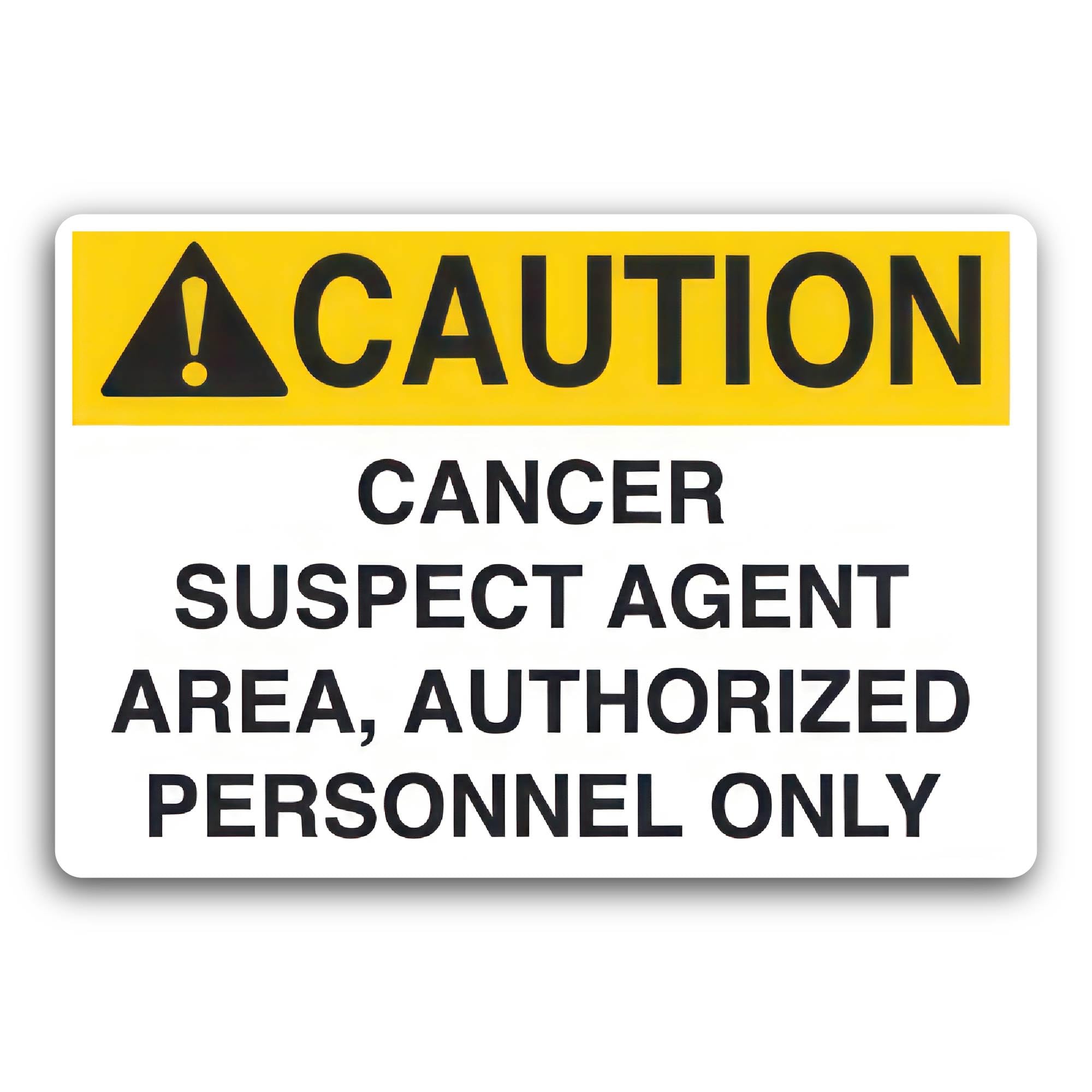 2 (Pieces) 3" and 5" Caution Cancer Suspect Agent Area Sticker, Waterproof Vinyl Decals for Many Pur