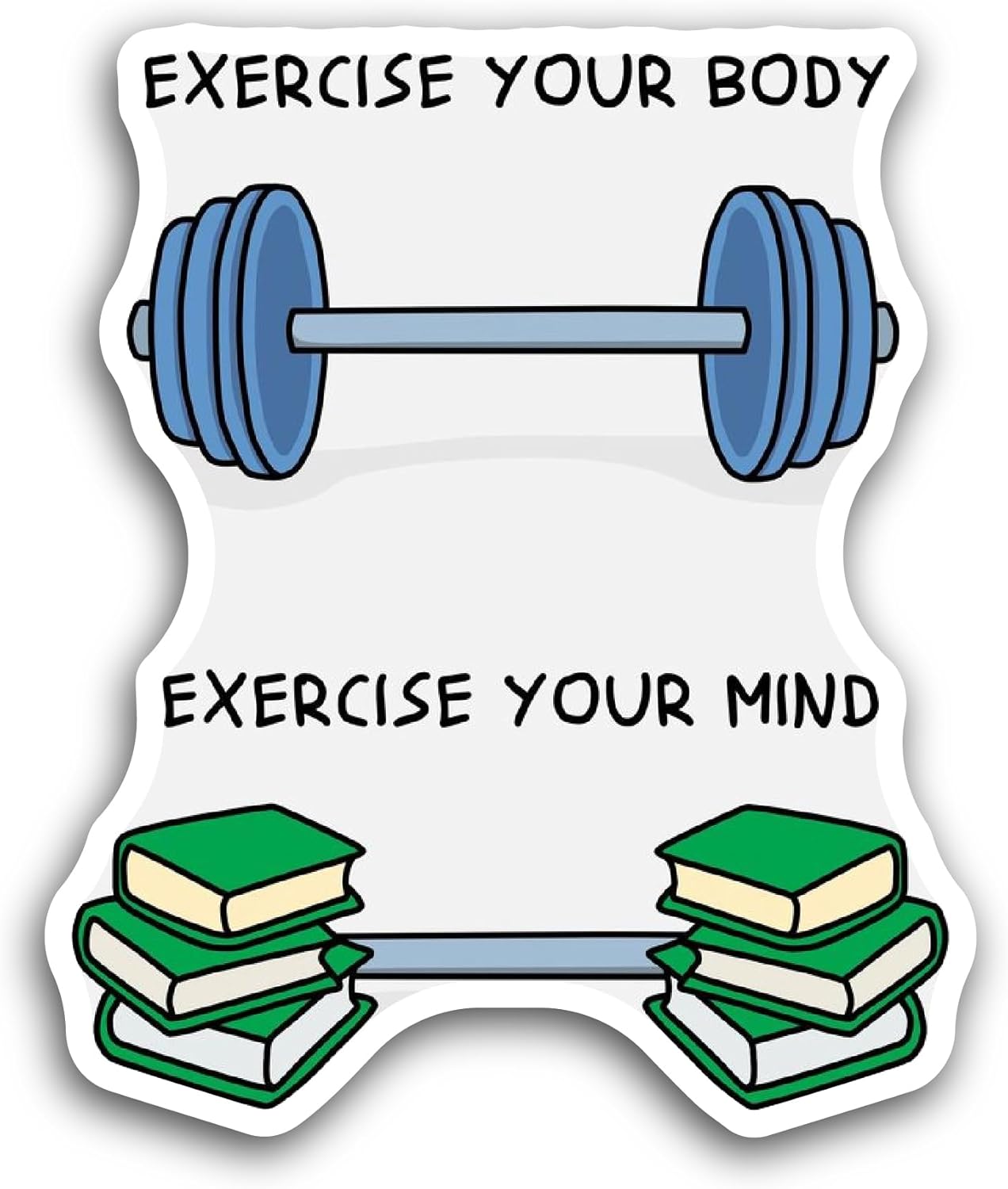 2 (Pieces) 3" and 5" Exercise Your Body Sticker, Waterproof Vinyl Decals for Many Purpose Like Cars, Trucks, Laptops, Phones, Windows and More