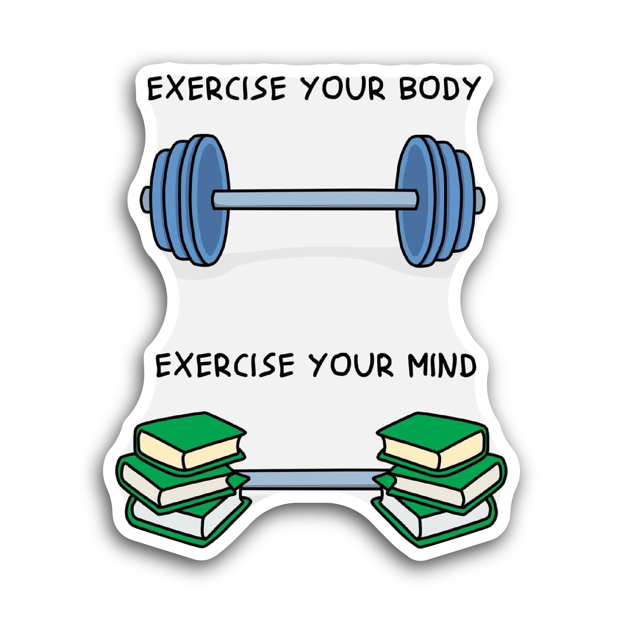 2 (Pieces) 3" and 5" Exercise Your Body Sticker, Waterproof Vinyl Decals for Many Purpose Like Cars,