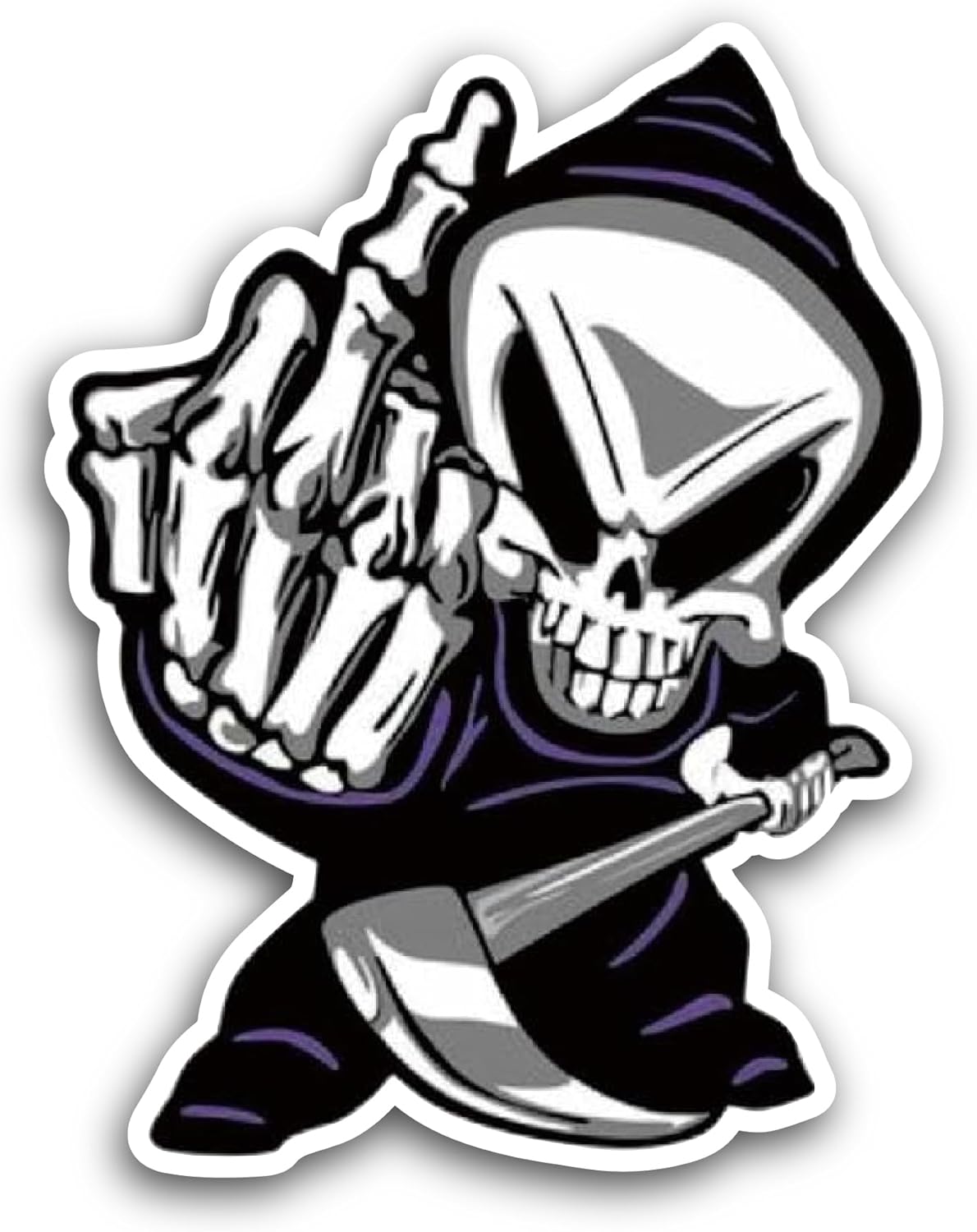 2 (Pieces) 3" and 5" Skeleton Grim Reaper Sticker, Waterproof Vinyl Decals for Many Purpose Like Cars, Trucks, Laptops, Phones, Windows and More