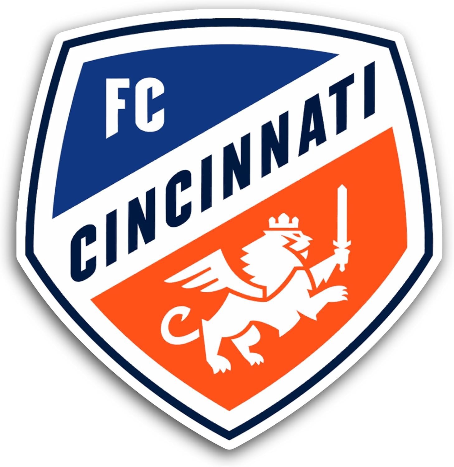 2 (Pieces) 3" and 5" FC Cincinnati Sticker, Waterproof Vinyl Decals for Many Purpose Like Cars, Trucks, Laptops, Phones, Windows and More