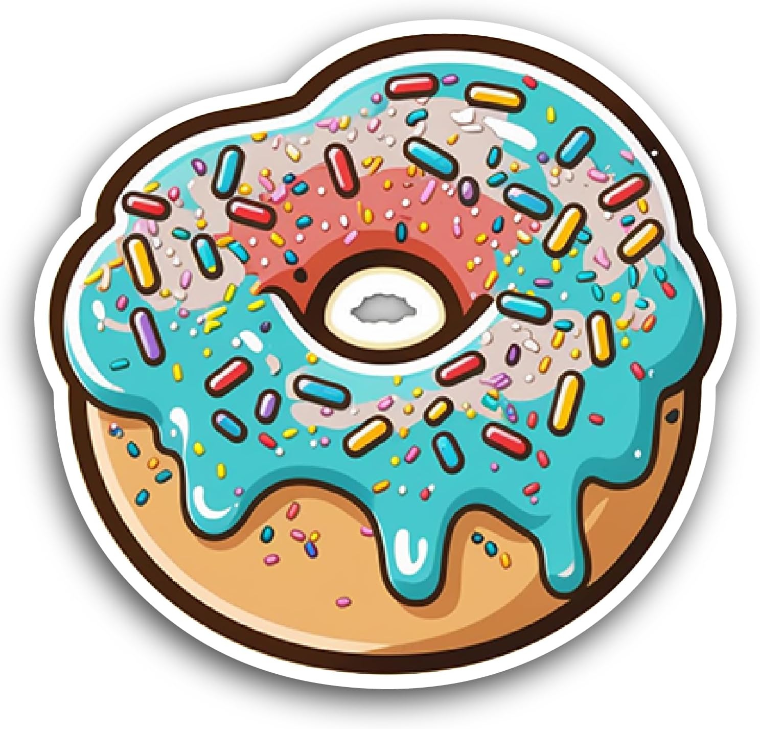2 (Pieces) 3" and 5" Crispy DoughnutSticker, Waterproof Vinyl Decals for Many Purpose Like Cars, Trucks, Laptops, Phones, Windows and More