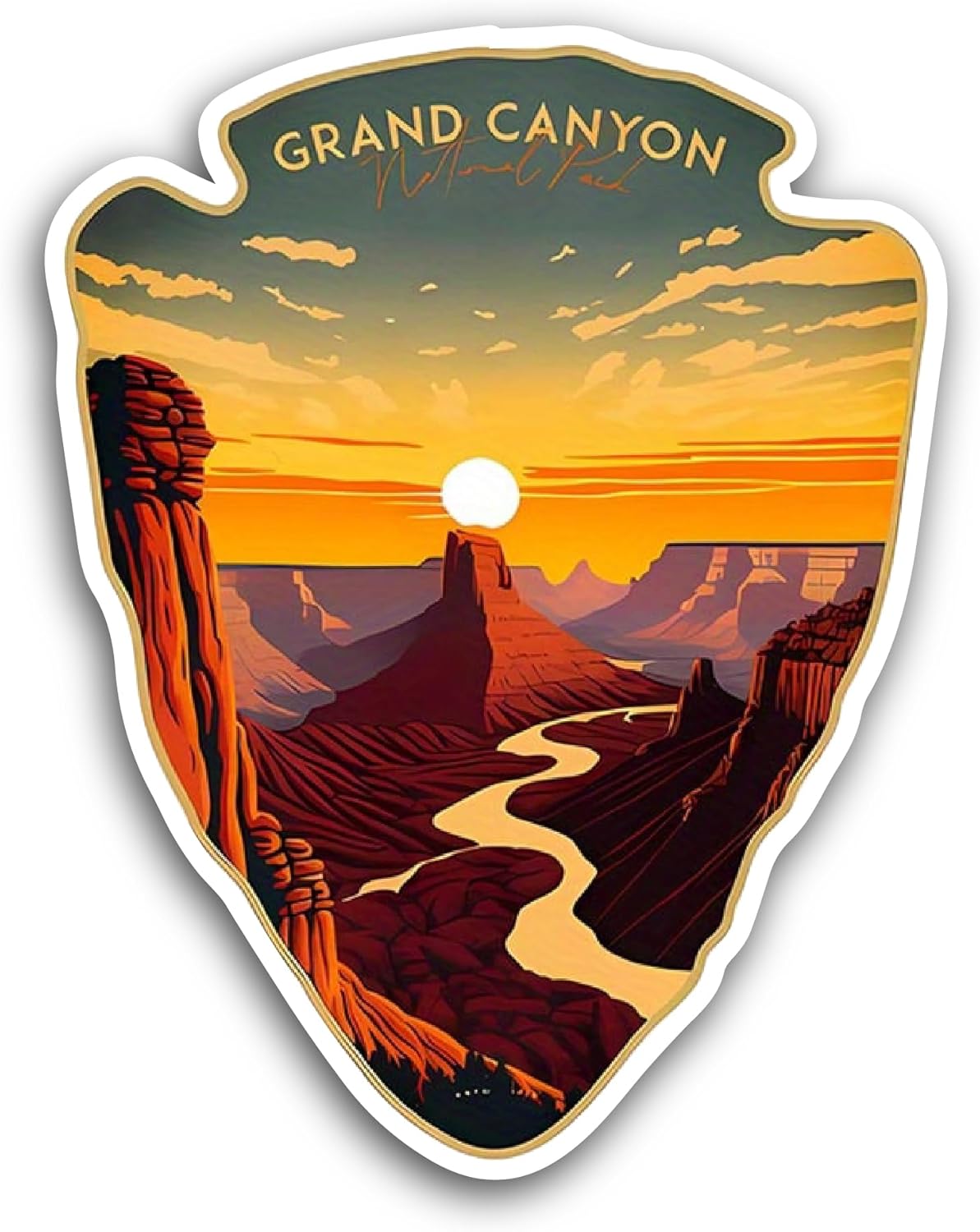 2 (Pieces) 3" and 5" Grand Canyon Sticker, Waterproof Vinyl Decals for Many Purpose Like Cars, Trucks, Laptops, Phones, Windows and More