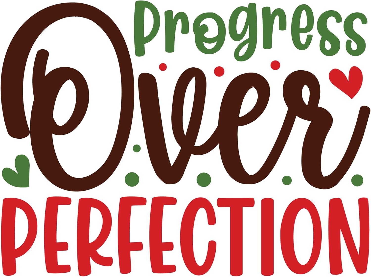 Inspirational Quote "Progress Over Perfection" Motivational Sticker Vinyl Decal Motivation Stickers- 5" Vinyl Sticker Waterproof