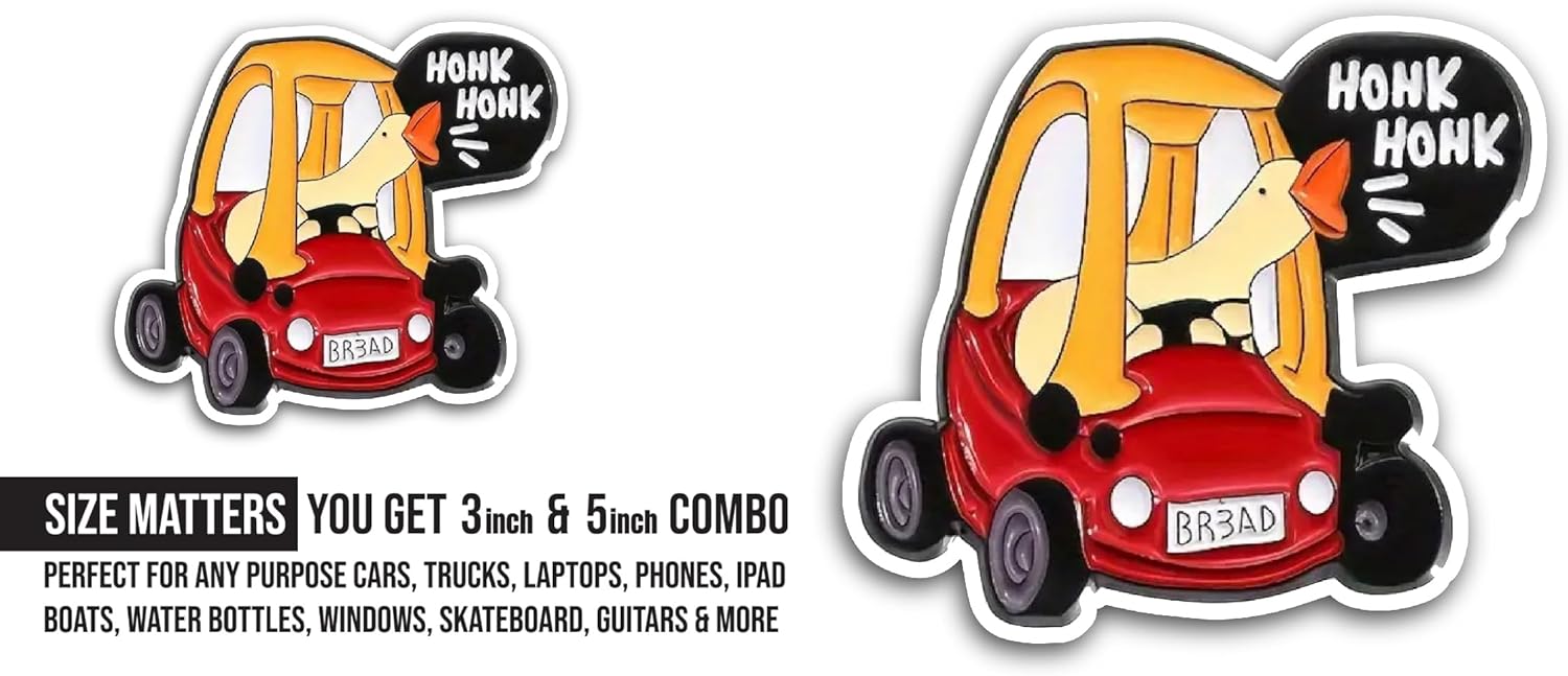 2 (Pieces) 3" and 5" Goose Driving Car Sticker, Waterproof Vinyl Decals for Many Purpose Like Cars, Trucks, Laptops, Phones, Windows and More
