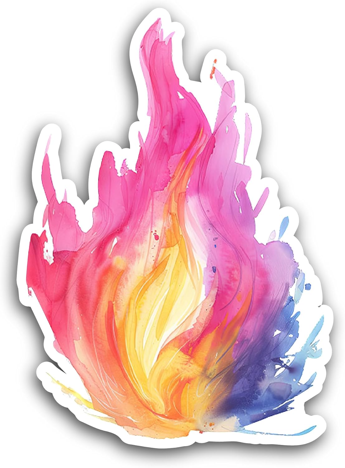 2 (Pieces) 3" and 5" Fire Flame Sticker, Waterproof Vinyl Decals for Many Purpose Like Cars, Trucks, Laptops, Phones, Windows and More