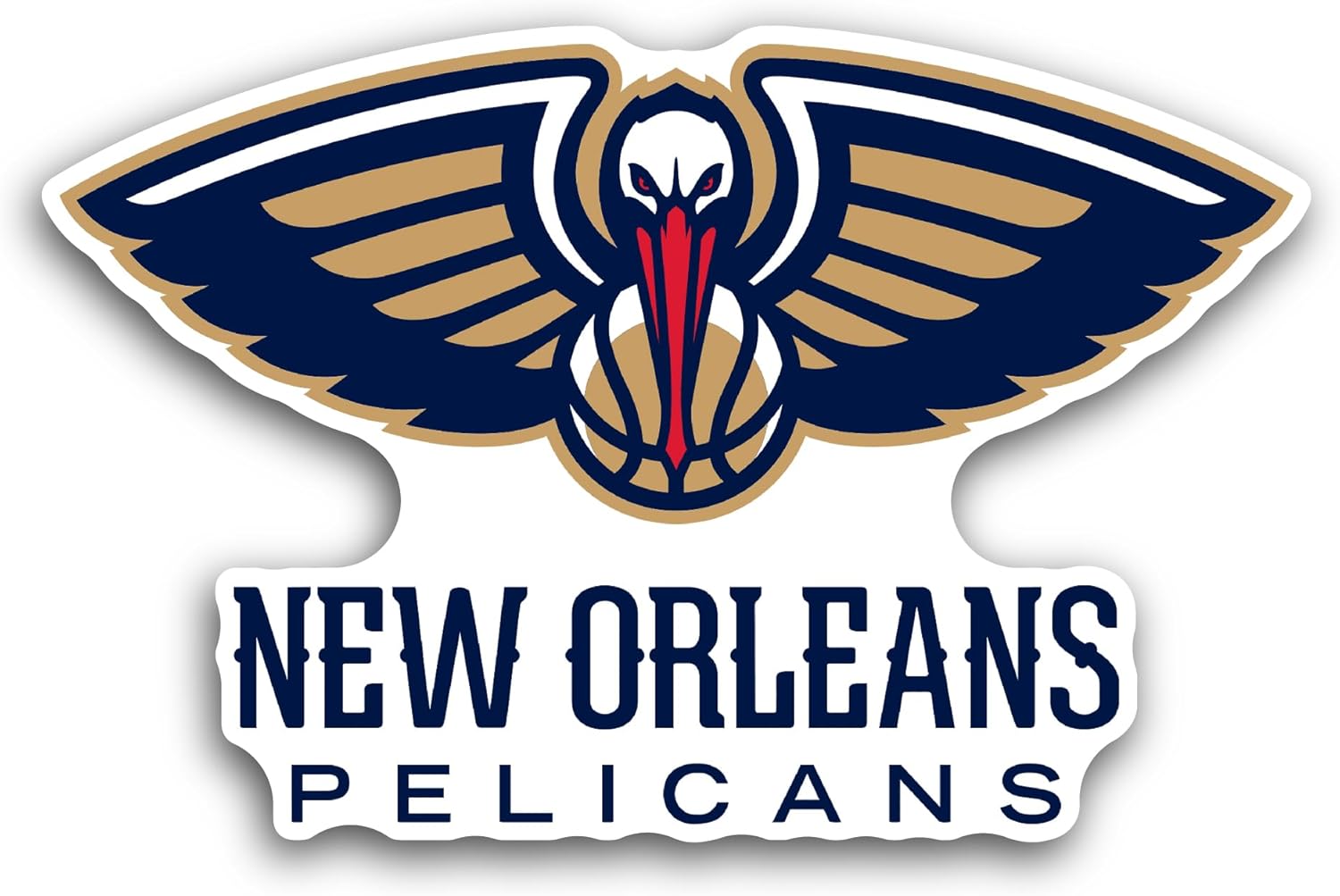 2 (Pieces) 3" and 5" N3w 0rleans Pelicans Decal Sticker, Waterproof Vinyl Decals for Many Purpose Like Cars, Trucks, Laptops, Phones, Windows and More