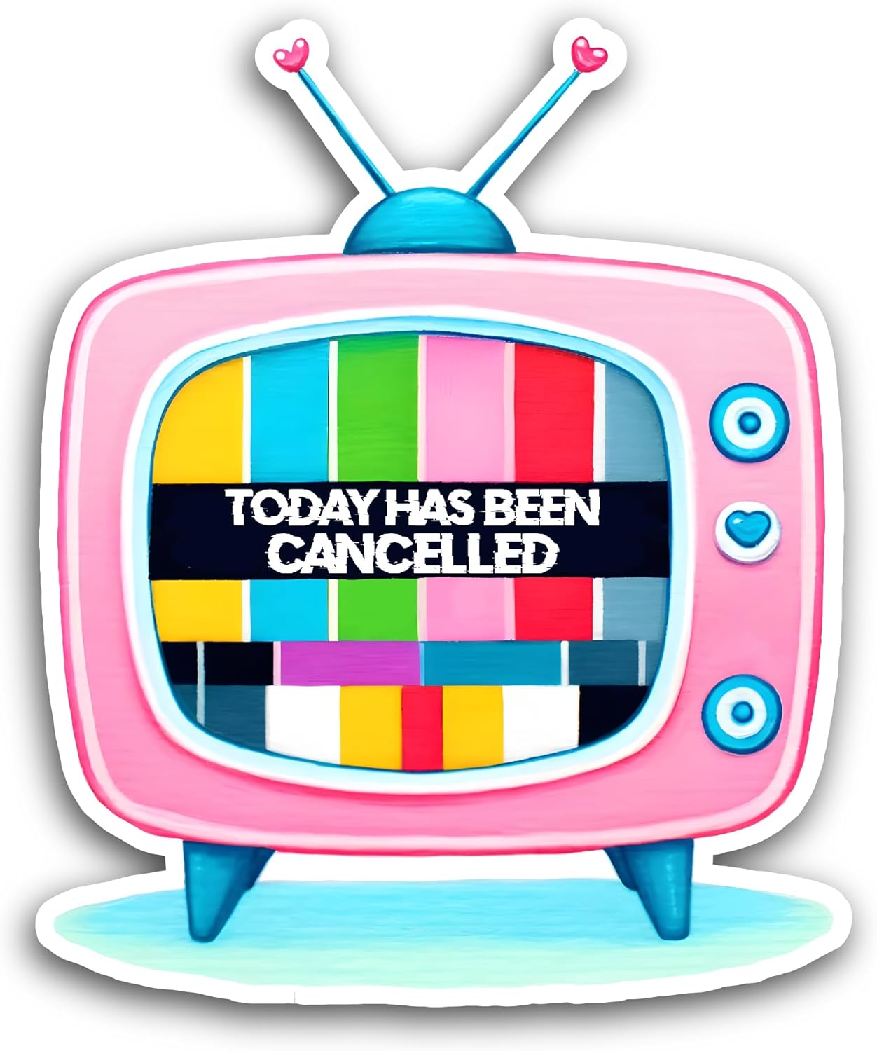 2 (Pieces) 3" and 5" Today Has Been Cancelled Sticker, Waterproof Vinyl Decals for Many Purpose Like Cars, Trucks, Laptops, Phones, Windows and More