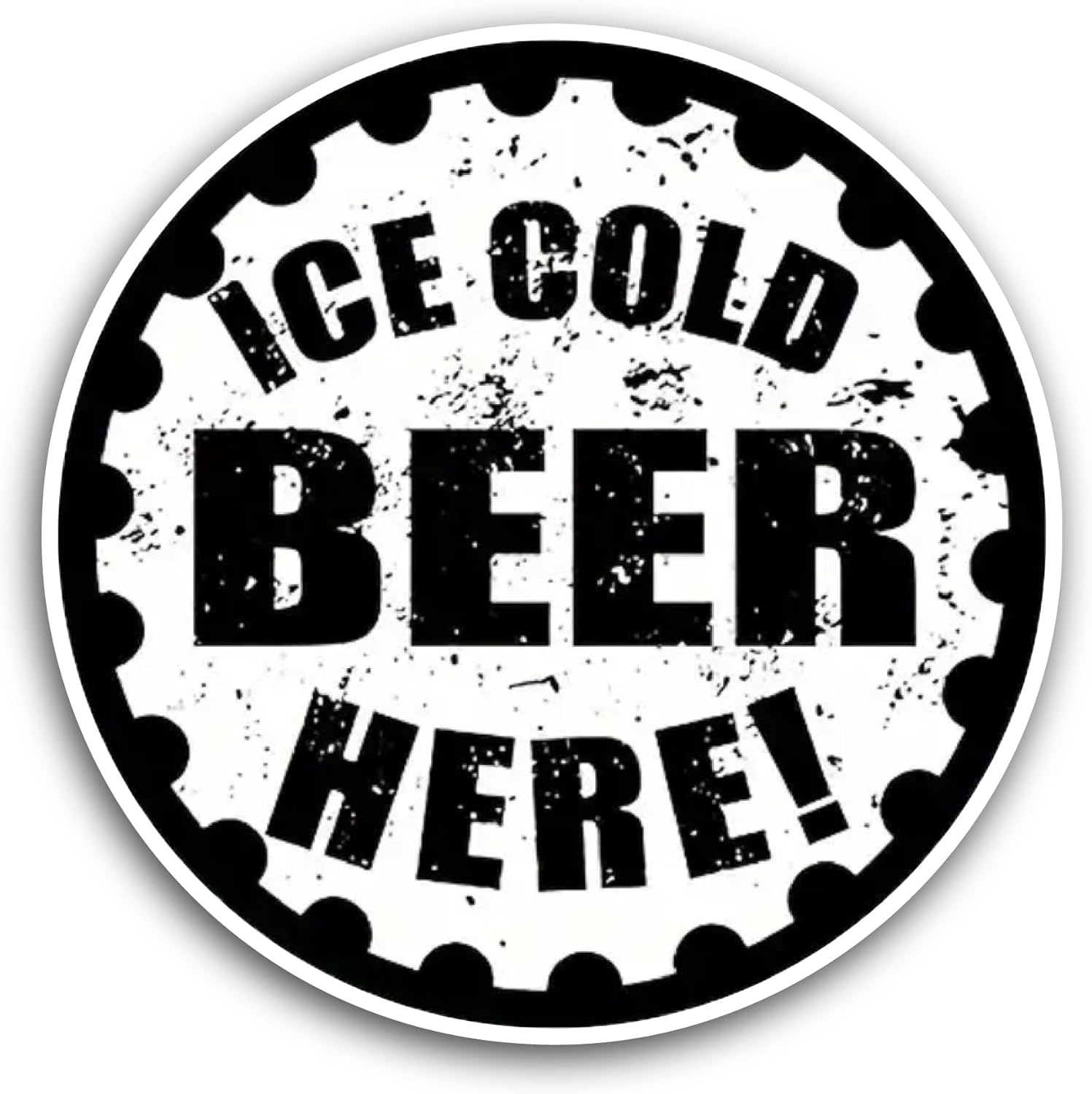 2 (Pieces) 3" and 5" Ice Cold Beer Here Sticker, Waterproof Vinyl Decals for Many Purpose Like Cars, Trucks, Laptops, Phones, Windows and More