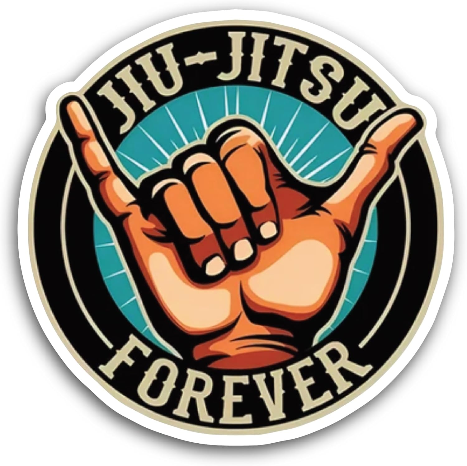 2 (Pieces) 3" and 5" Jiu Jitsu Sticker, Waterproof Vinyl Decals for Many Purpose Like Cars, Trucks, Laptops, Phones, Windows and More