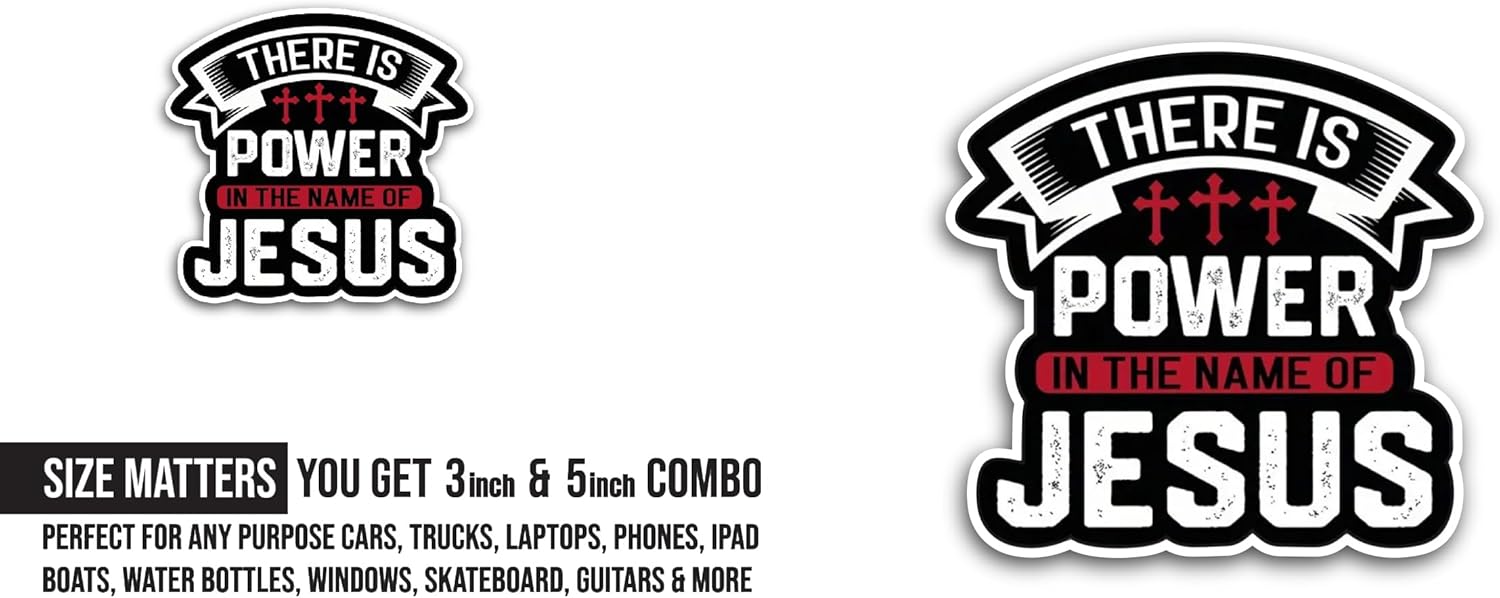 2 (Pieces) 3" and 5" There is Power Text Sticker, Waterproof Vinyl Decals for Many Purpose Like Cars, Trucks, Laptops, Phones, Windows and More