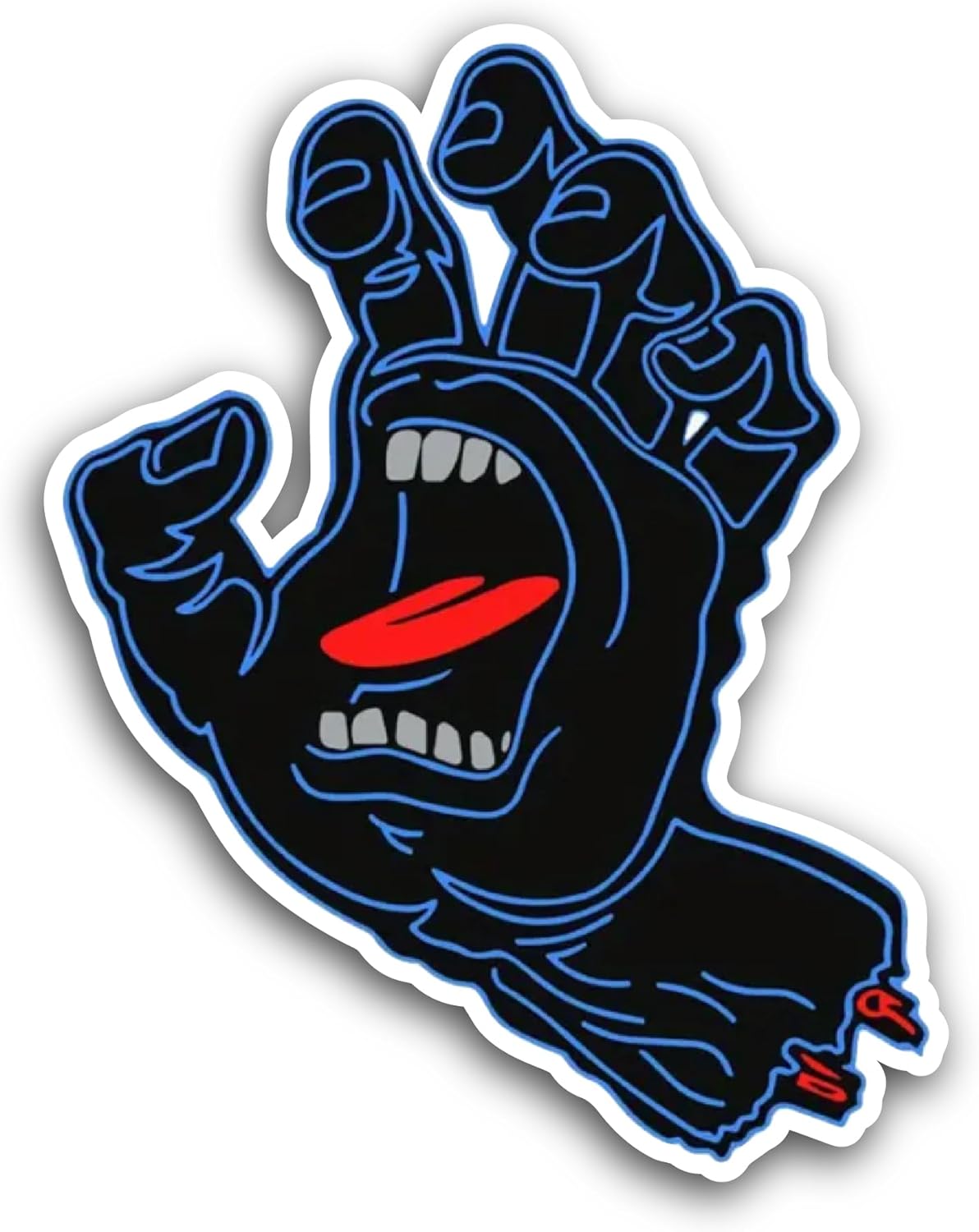 2 (Pieces) 3" and 5" Screaming Blue Hand Sticker, Waterproof Vinyl Decals for Many Purpose Like Cars, Trucks, Laptops, Phones, Windows and More