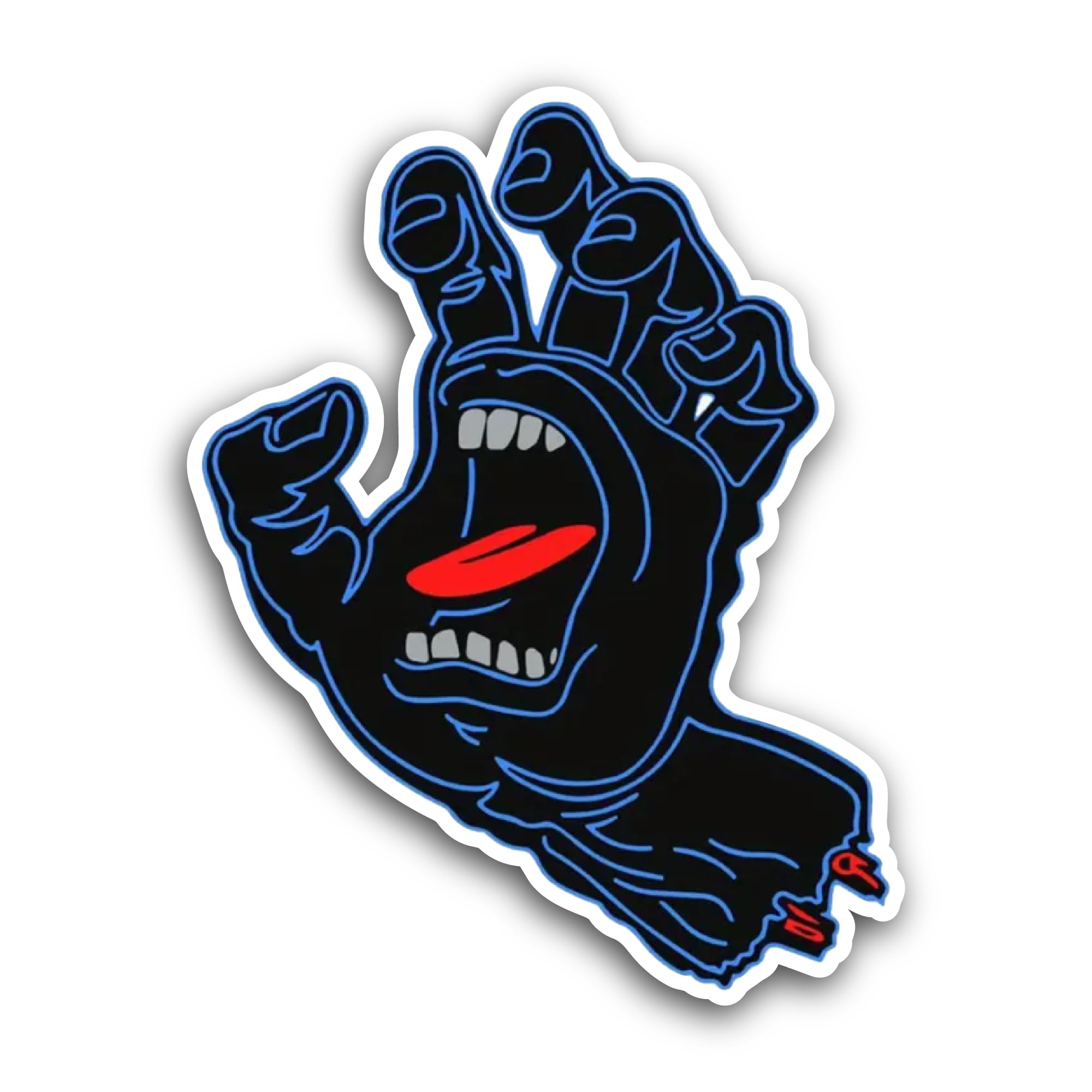2 (Pieces) 3" and 5" Screaming Blue Hand Sticker, Waterproof Vinyl Decals for Many Purpose Like Cars