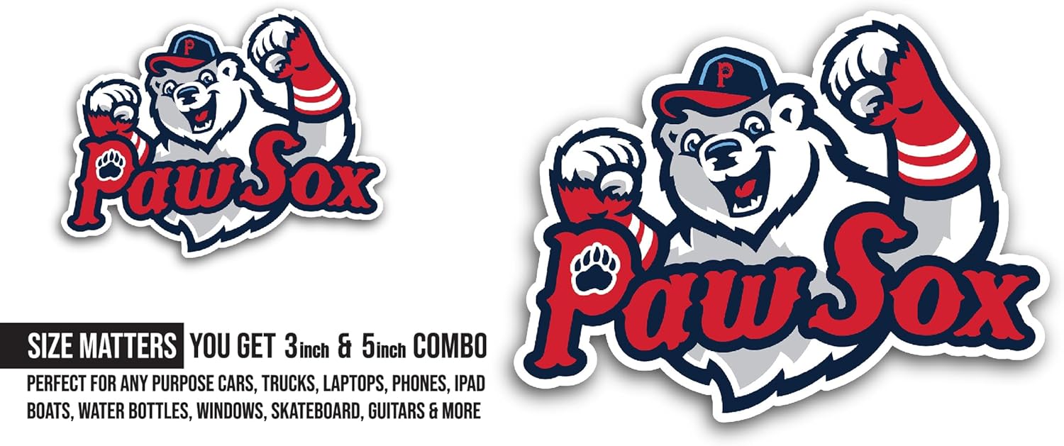 2 (Pieces) 3" and 5" P@wtucket Baseball Logo Decal Sticker, Waterproof Vinyl Decals for Many Purpose Like Cars, Trucks, Laptops, Phones, Windows and More