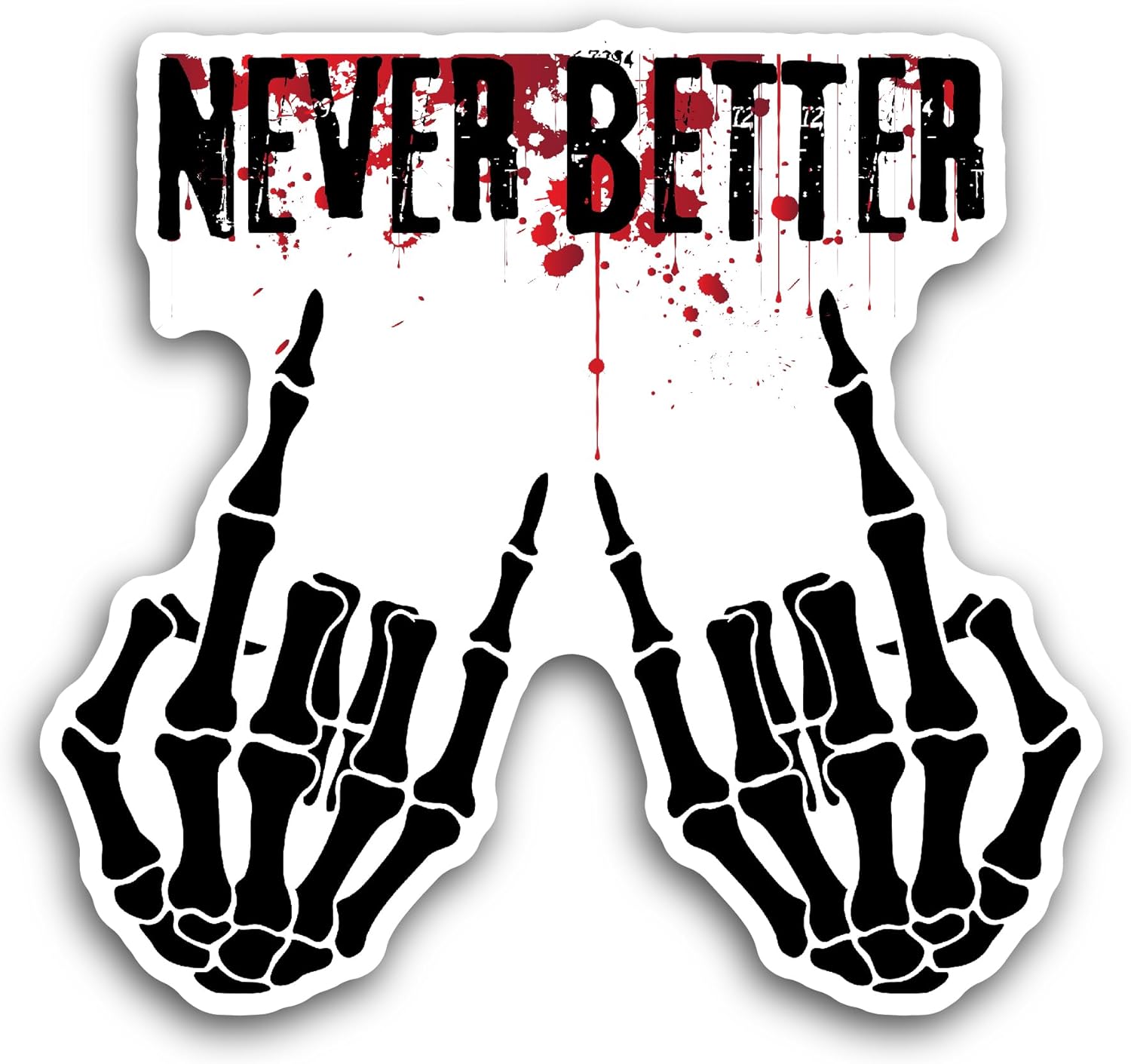 2 (Pieces) 3" and 5" Never Better Sticker, Waterproof Vinyl Decals for Many Purpose Like Cars, Trucks, Laptops, Phones, Windows and More
