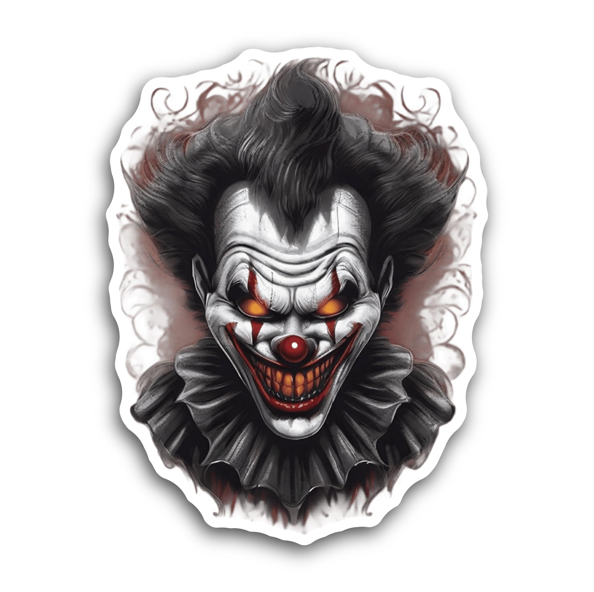 2 (Pieces) 3" and 5" Halloween Clown Sticker, Waterproof Vinyl Decals for Many Purpose Like Cars, Tr