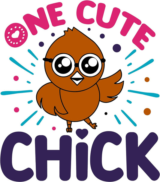 Inspirational Quote "One Cute Chick" Motivational Sticker Vinyl Decal Motivation Stickers- 5" Vinyl Sticker Waterproof