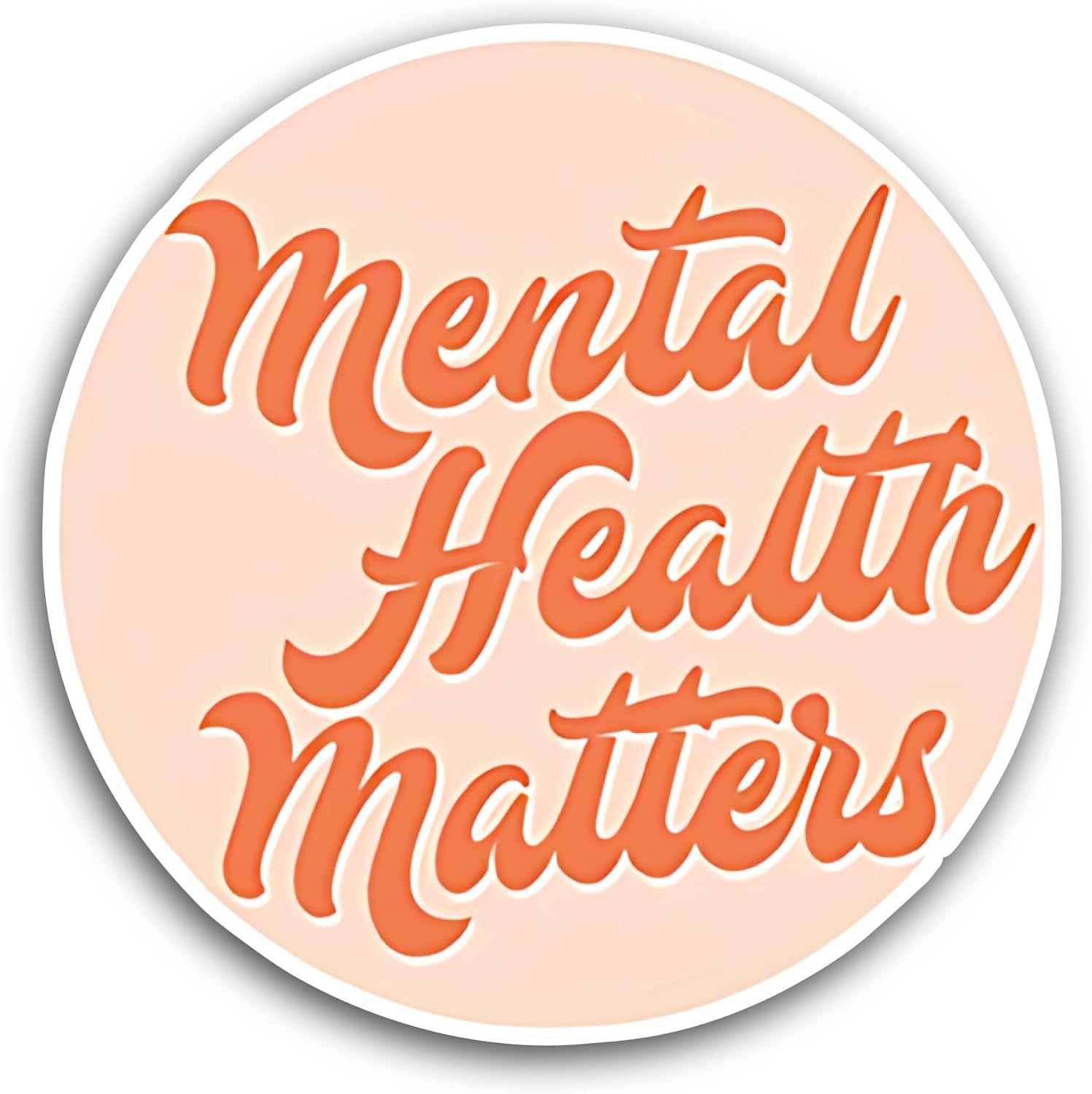 2 (Pieces) 3" and 5" Mental Health Matters Orange Text Sticker, Waterproof Vinyl Decals for Many Purpose Like Cars, Trucks, Laptops, Phones, Windows and More