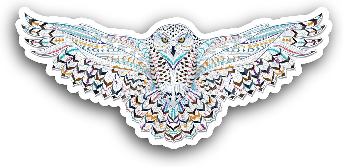 2 (Pieces) 3" and 5" Owl Vinyl Decal Sticker, Waterproof Vinyl Decals for Many Purpose Like Cars, Trucks, Laptops, Phones, Windows and More