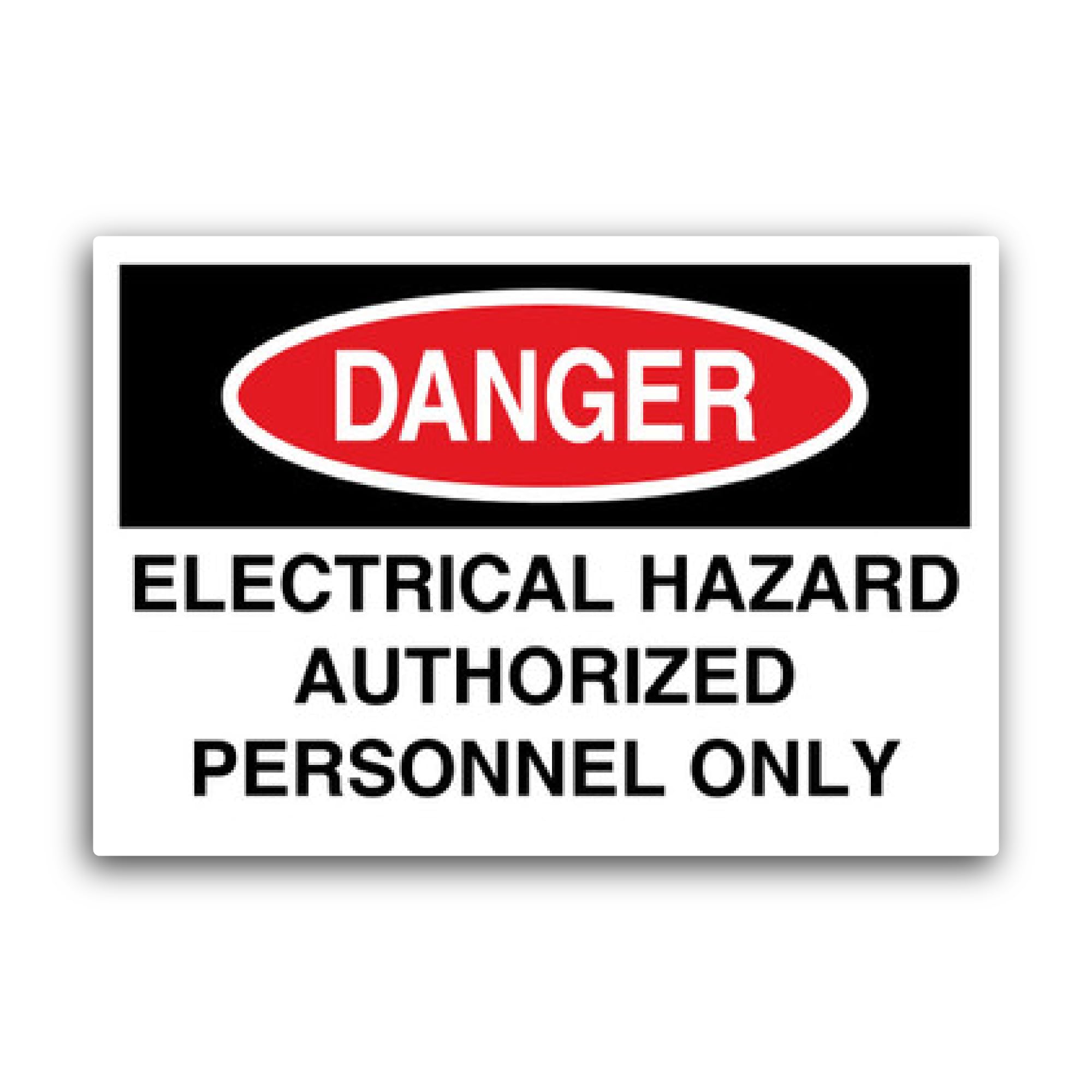 2 (Pieces) 3" and 5" Electrical Hazard (Danger) Authorized Personnel Only Sticker, Waterproof Vinyl 
