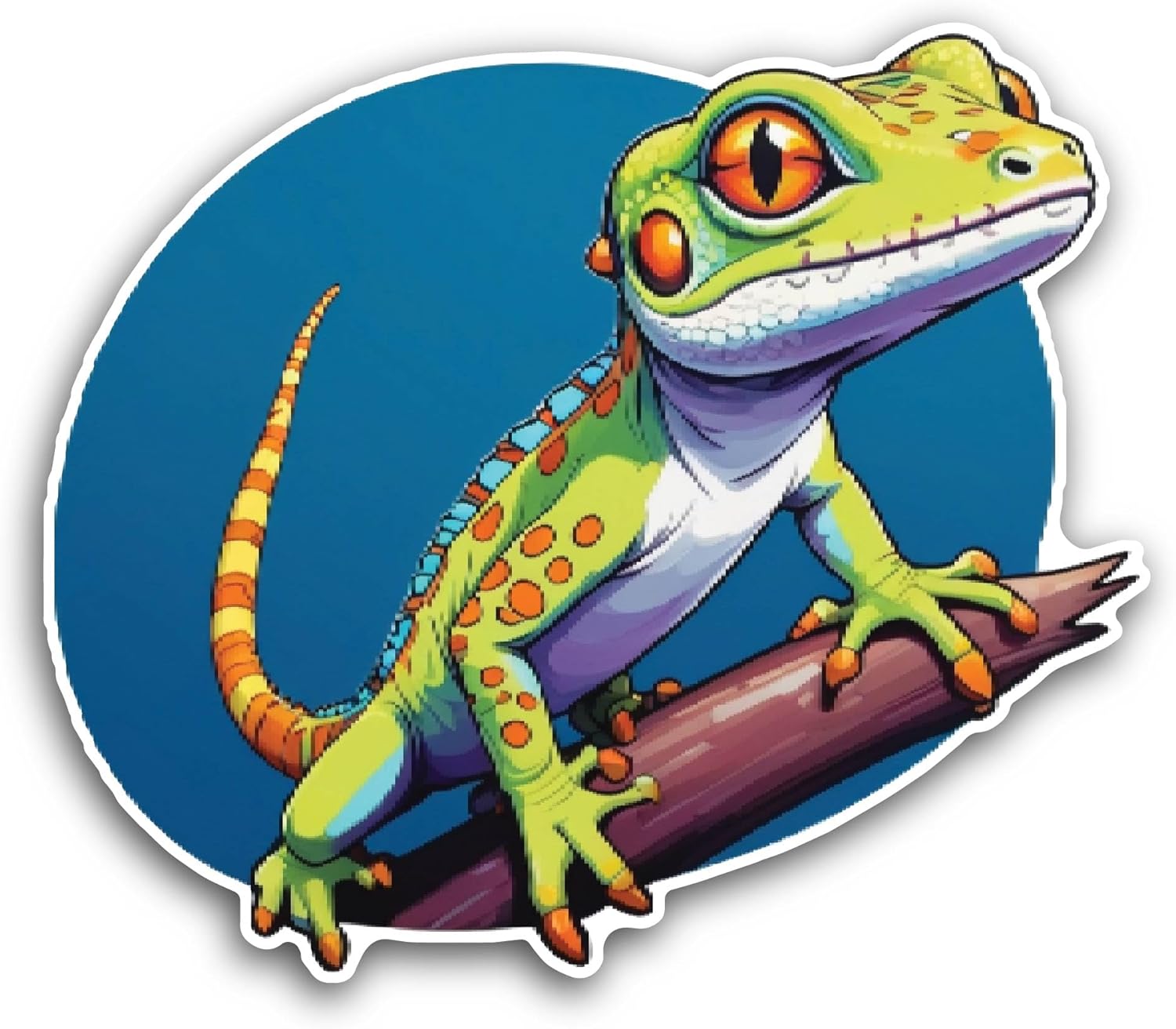 2 (Pieces) 3" and 5" Green Gecko Sticker, Waterproof Vinyl Decals for Many Purpose Like Cars, Trucks, Laptops, Phones, Windows and More