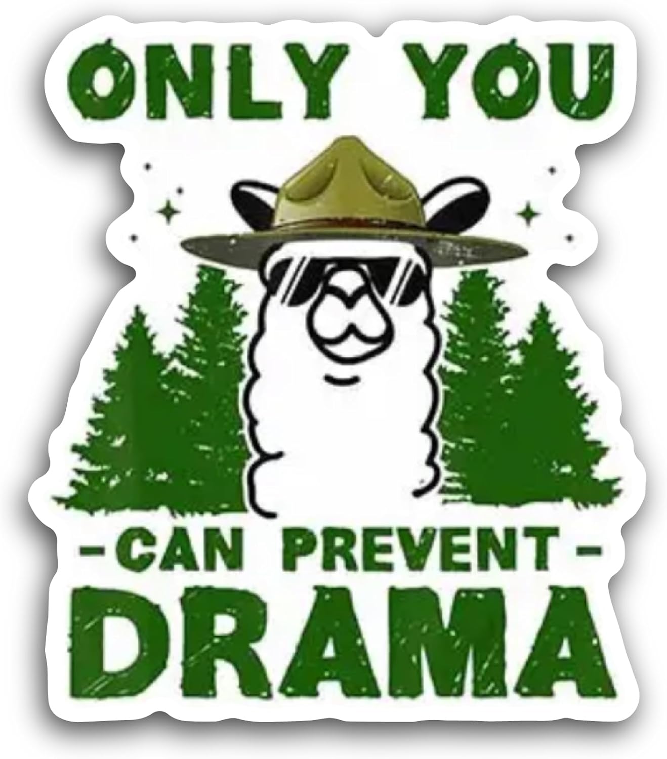 2 (Pieces) 3" and 5" Only You Can Prevent Drama Sticker, Waterproof Vinyl Decals for Many Purpose Like Cars, Trucks, Laptops, Phones, Windows and More