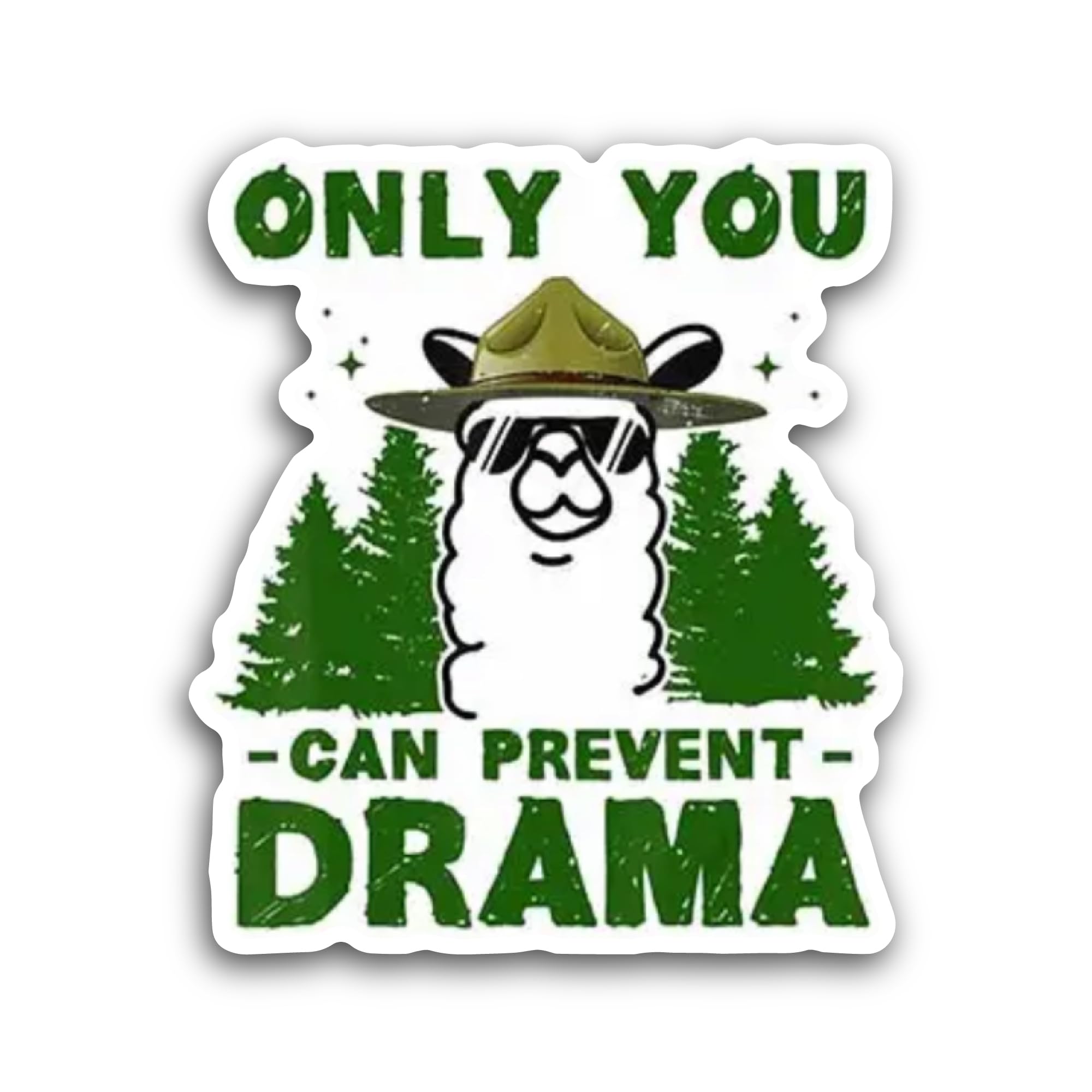 2 (Pieces) 3" and 5" Only You Can Prevent Drama Sticker, Waterproof Vinyl Decals for Many Purpose Li