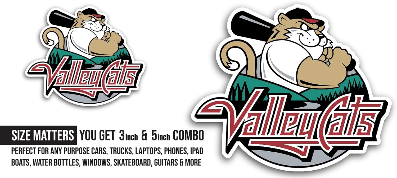 2 (Pieces) 3" and 5" Vall3yCats Logo Sticker, Waterproof Vinyl Decals for Many Purpose Like Cars, Trucks, Laptops, Phones, Windows and More