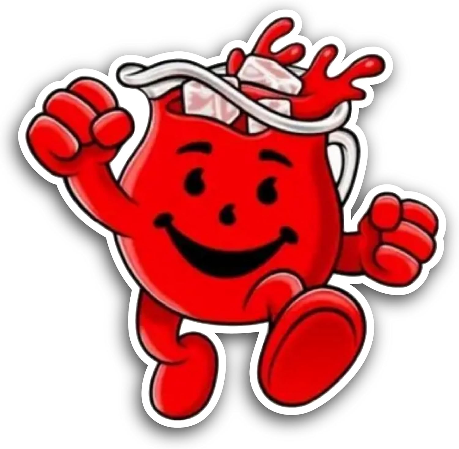 2 (Pieces) 3" and 5" K00l-Aid Man Sticker, Waterproof Vinyl Decals for Many Purpose Like Cars, Trucks, Laptops, Phones, Windows and More