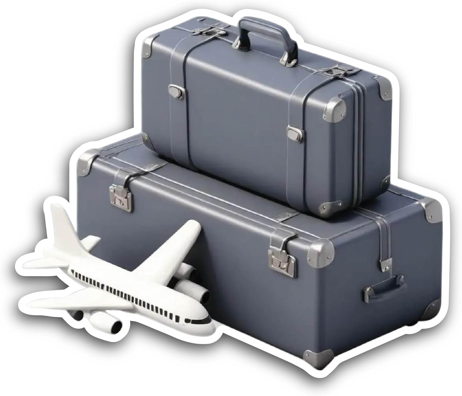 2 (Pieces) 3" and 5" Travel Suitcase Sticker, Waterproof Vinyl Decals for Many Purpose Like Cars, Trucks, Laptops, Phones, Windows and More