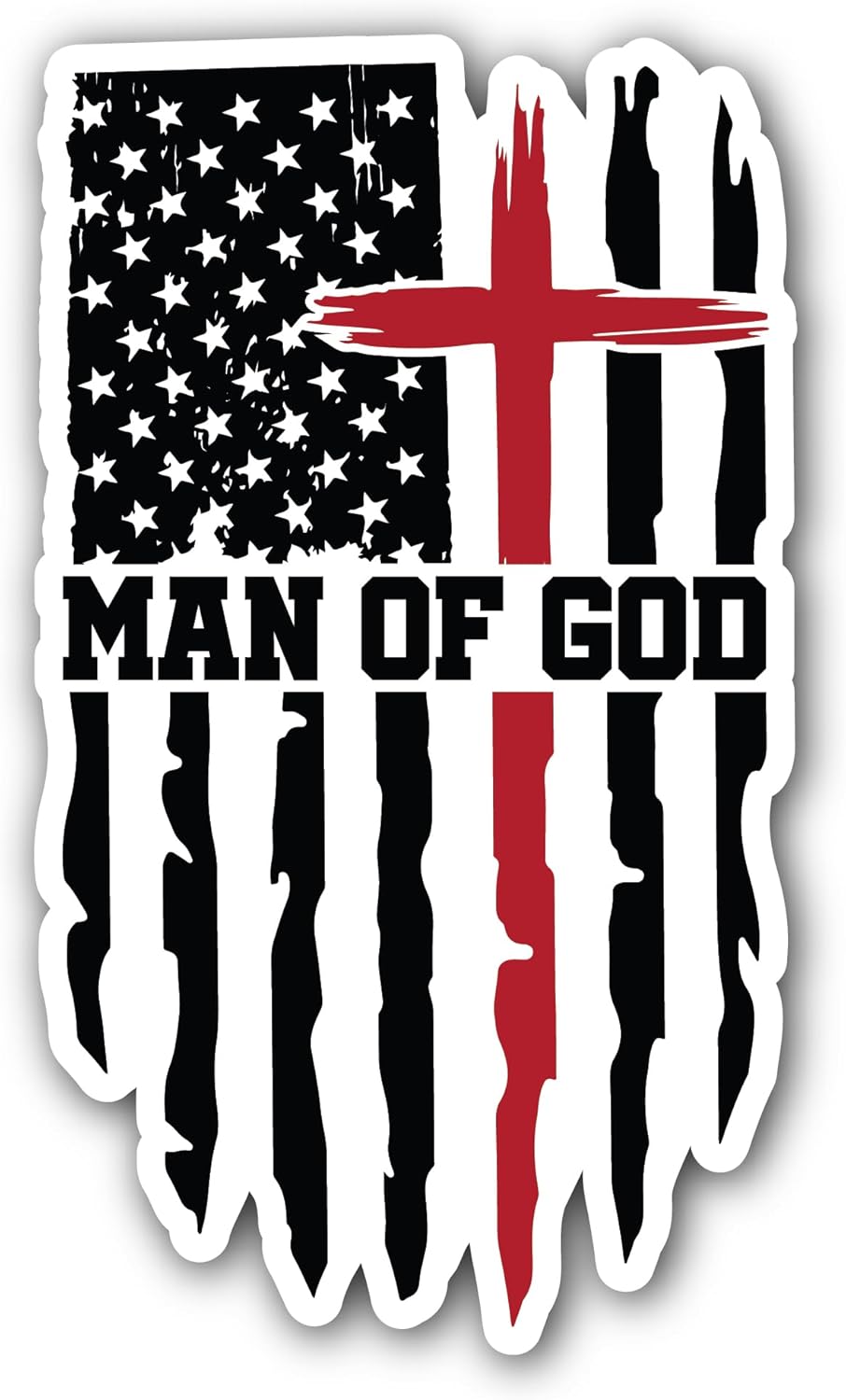 2 (Pieces) 3" and 5" Man of God Sticker, Waterproof Vinyl Decals for Many Purpose Like Cars, Trucks, Laptops, Phones, Windows and More