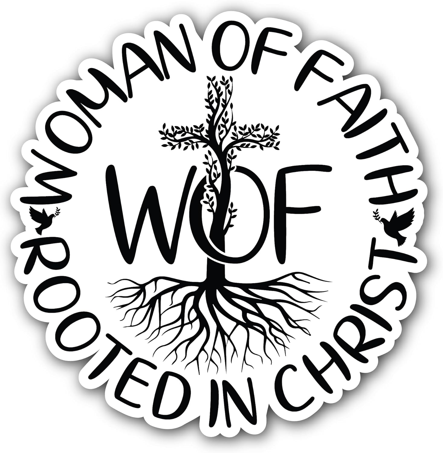 2 (Pieces) 3" and 5" Women of Faith Sticker, Waterproof Vinyl Decals for Many Purpose Like Cars, Trucks, Laptops, Phones, Windows and More