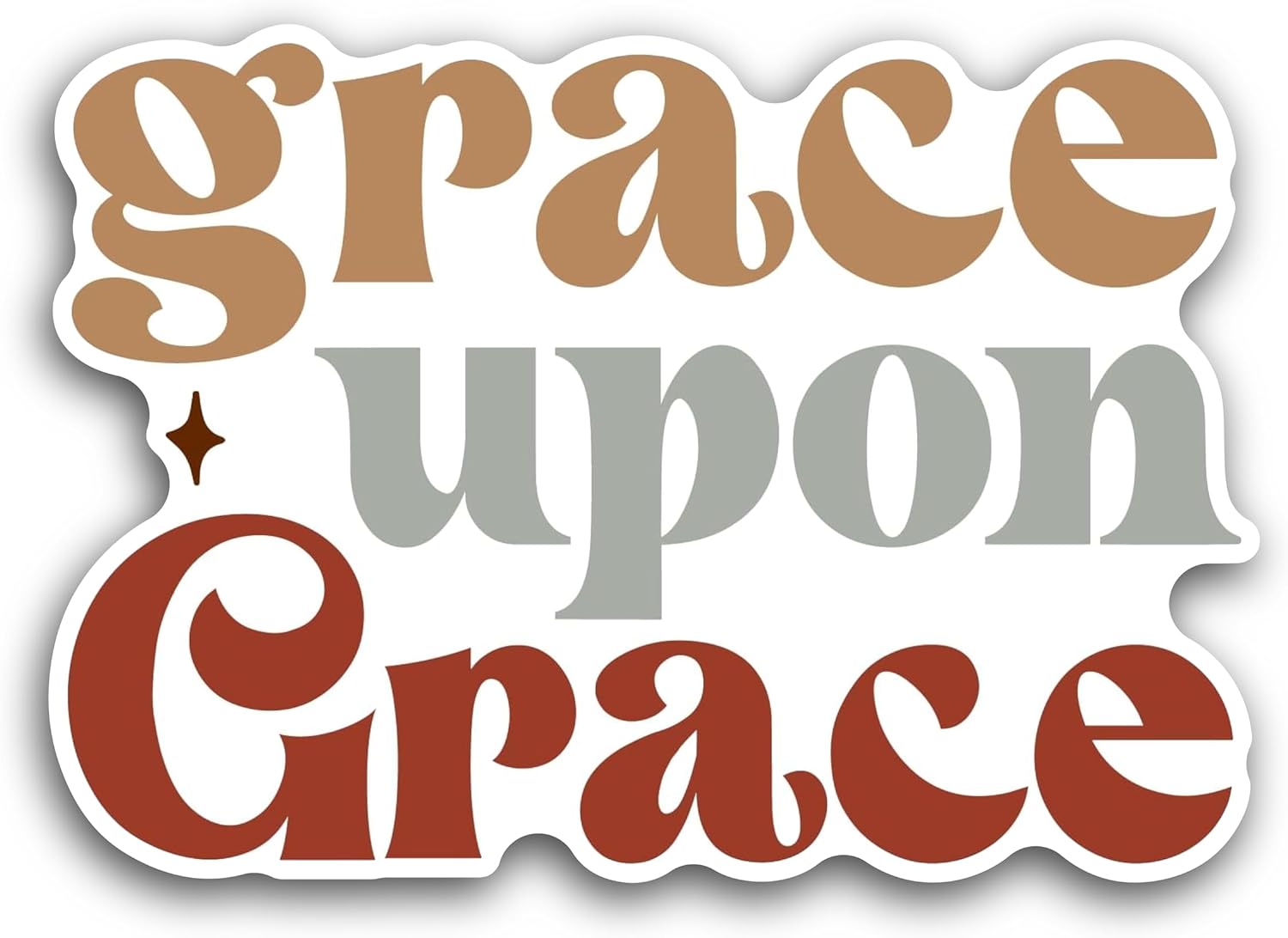 2 (Pieces) 3" and 5" Grace Upon Grace Decal Sticker, Waterproof Vinyl Decals for Many Purpose Like Cars, Trucks, Laptops, Phones, Windows and More