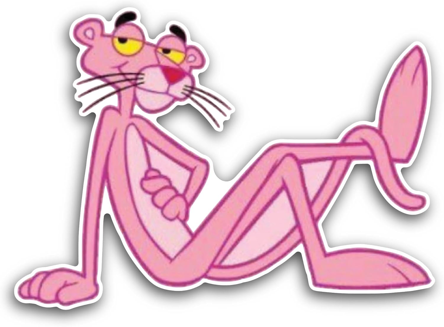 2 (Pieces) 3" and 5" Sitting Pink Color Panther Sticker, Waterproof Vinyl Decals for Many Purpose Like Cars, Trucks, Laptops, Phones, Windows and More
