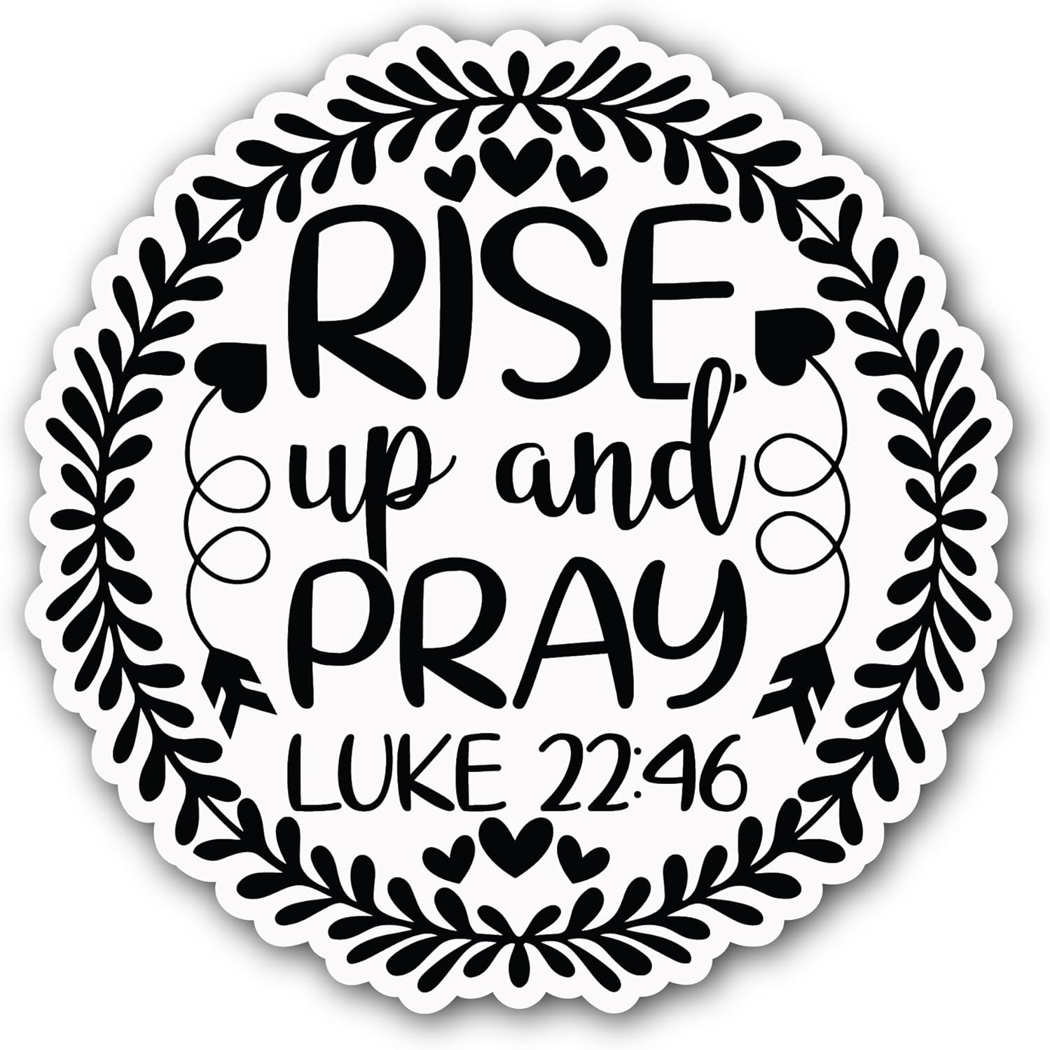2 (Pieces) 3" and 5" Rise up & Pray Luke Sticker, Waterproof Vinyl Decals for Many Purpose Like Cars, Trucks, Laptops, Phones, Windows and More