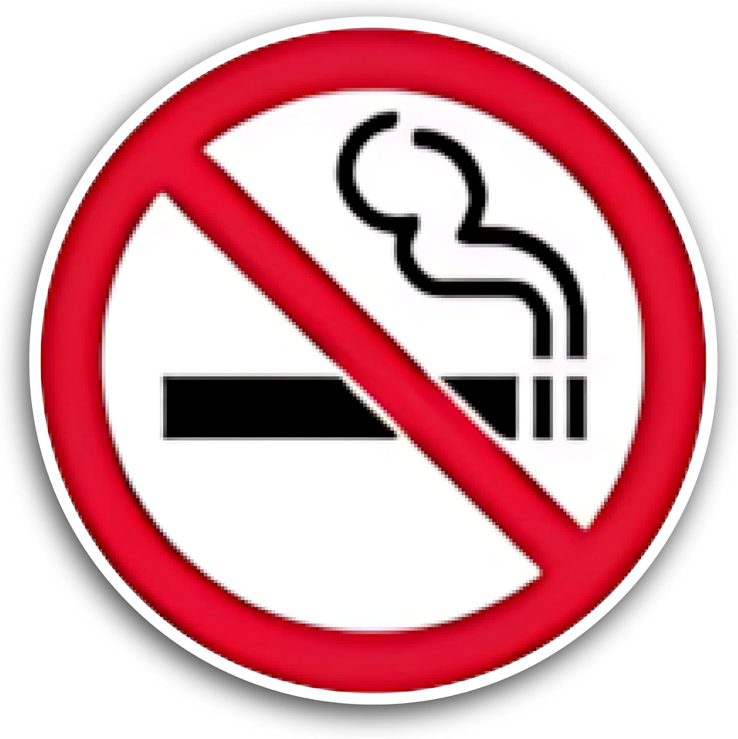 2 (Pieces) 3" and 5" No Smoking Sign Sticker, Waterproof Vinyl Decals for Many Purpose Like Cars, Trucks, Laptops, Phones, Windows and More