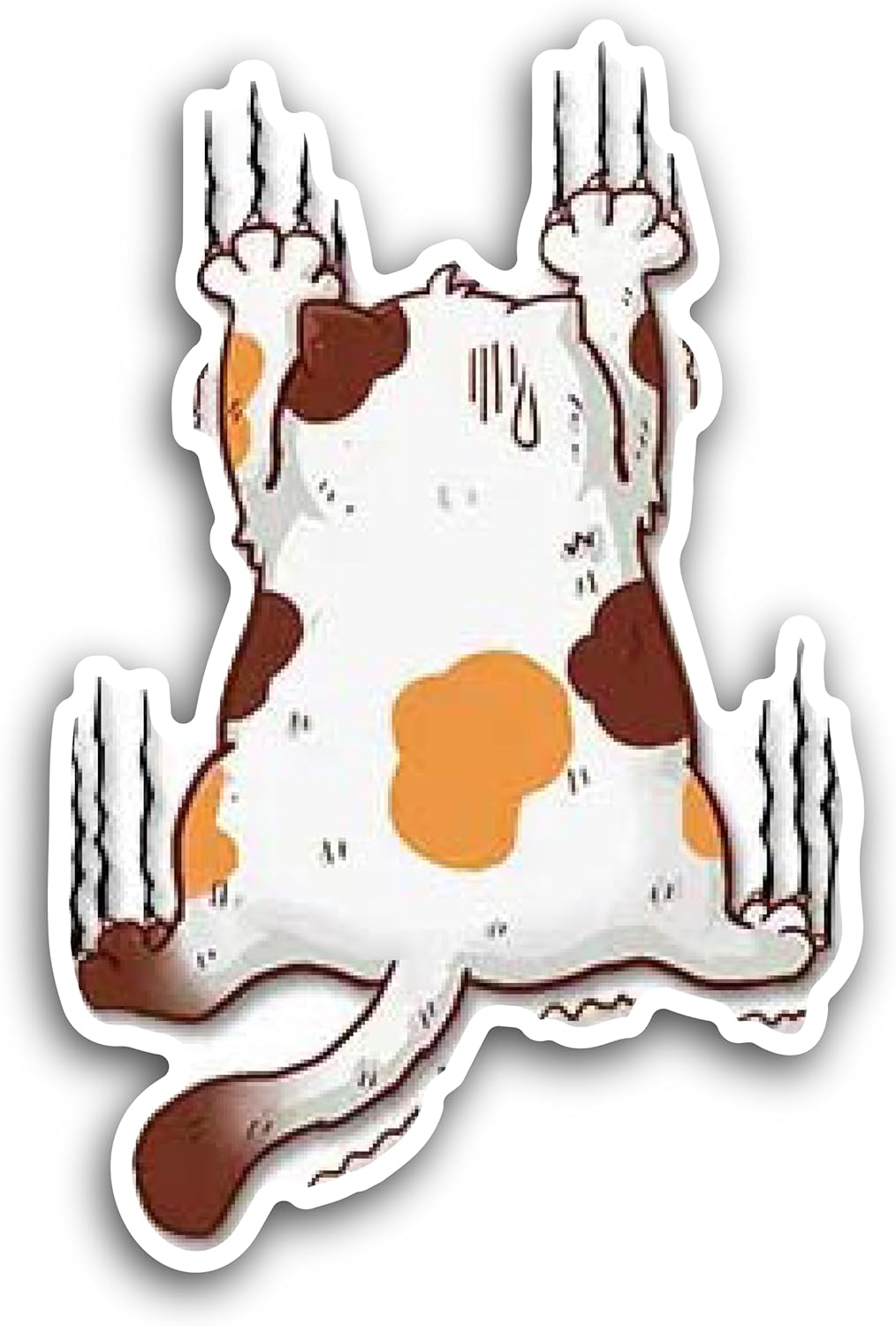2 (Pieces) 3" and 5" White Brown Orange Color cat Decal Sticker, Waterproof Vinyl Decals for Many Purpose Like Cars, Trucks, Laptops, Phones, Windows and More