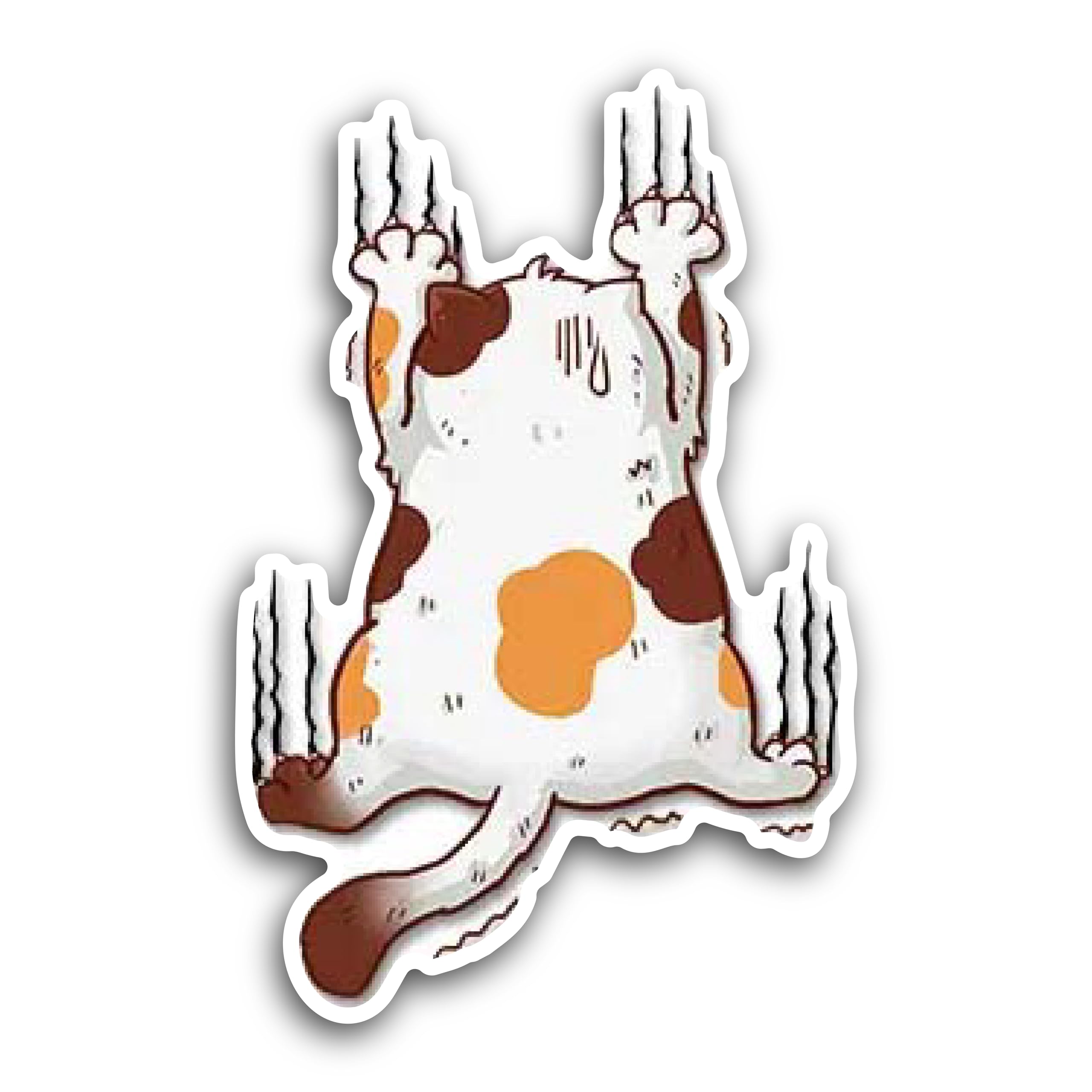 2 (Pieces) 3" and 5" White Brown Orange Color cat Decal Sticker, Waterproof Vinyl Decals for Many Pu
