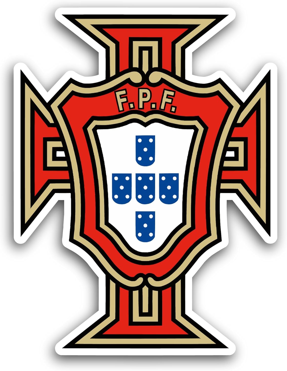 2 (Pieces) 3" and 5" P0rtugal Nati0nal Football Team Sticker, Waterproof Vinyl Decals for Many Purpose Like Cars, Trucks, Laptops, Phones, Windows and More